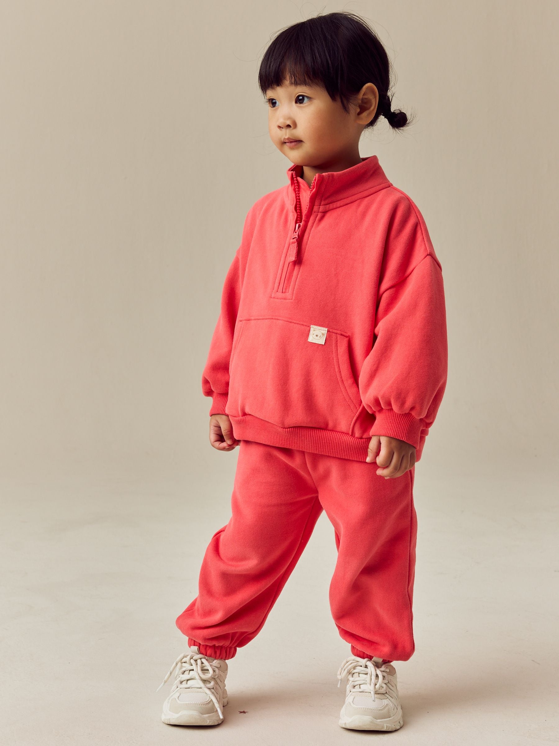 Coral Red Half Zip Sweatshirt (3mths-7yrs)