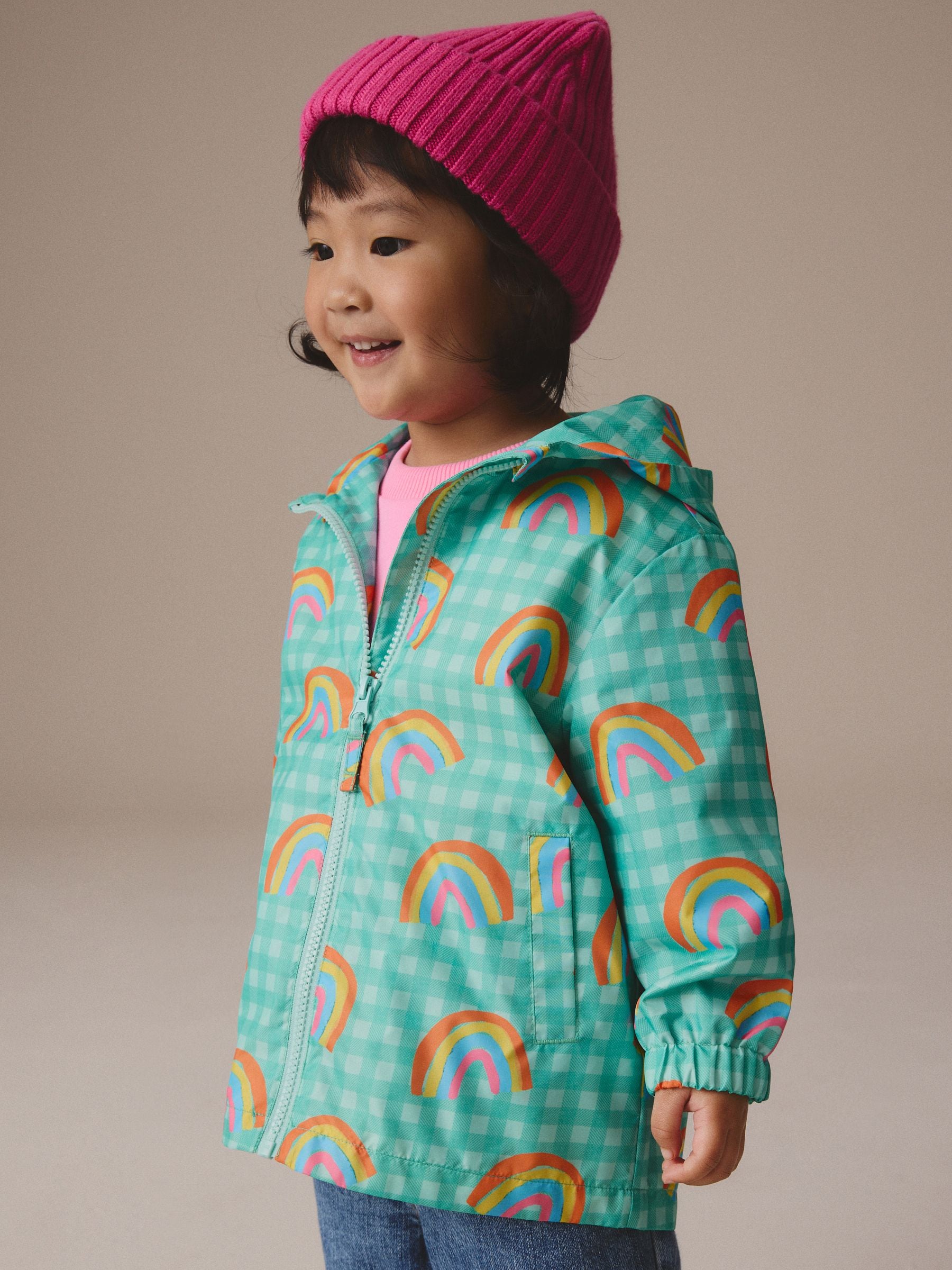 Green Rainbow Shower Resistant Cagoule Jacket (3mths-7yrs)