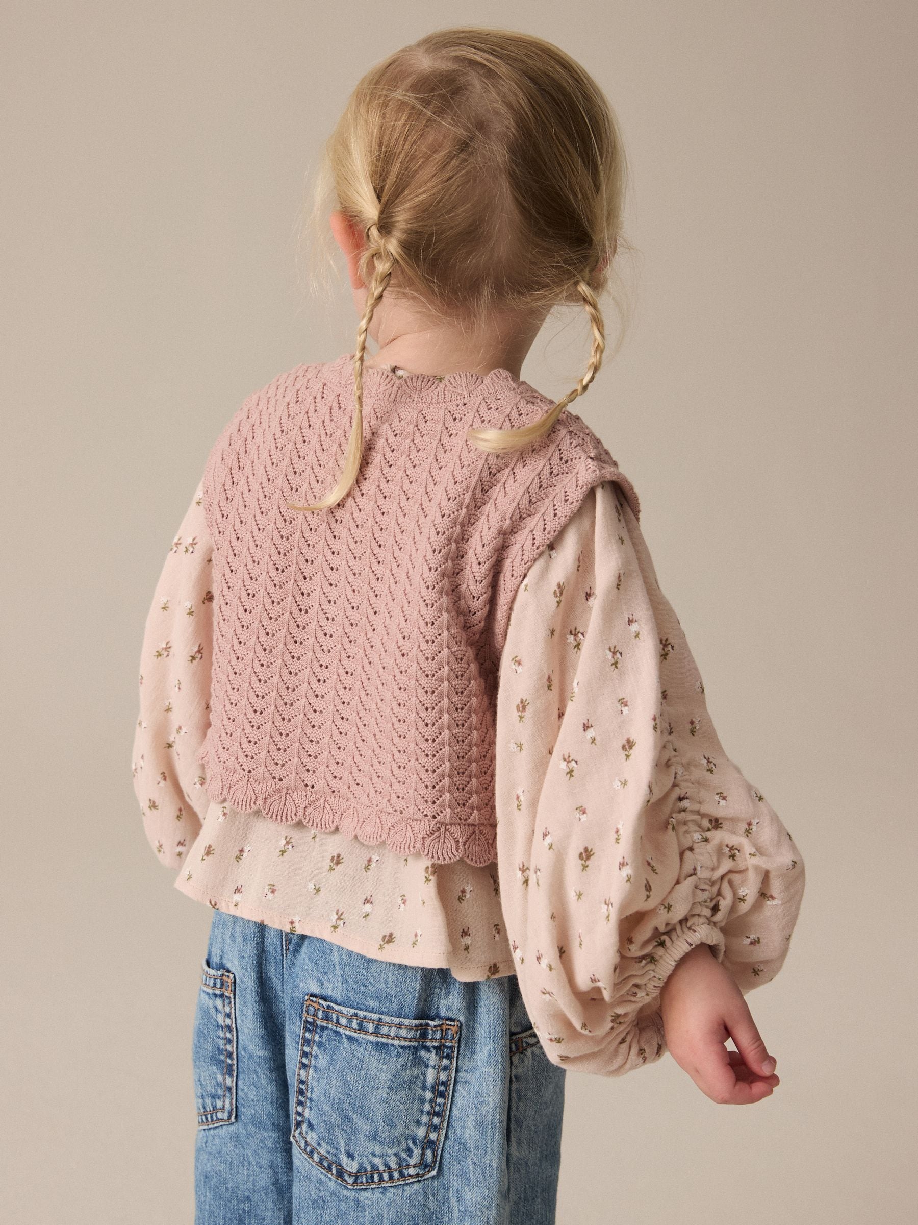 Pink 100% Cotton Blouse and Tank Set (3mths-7yrs)