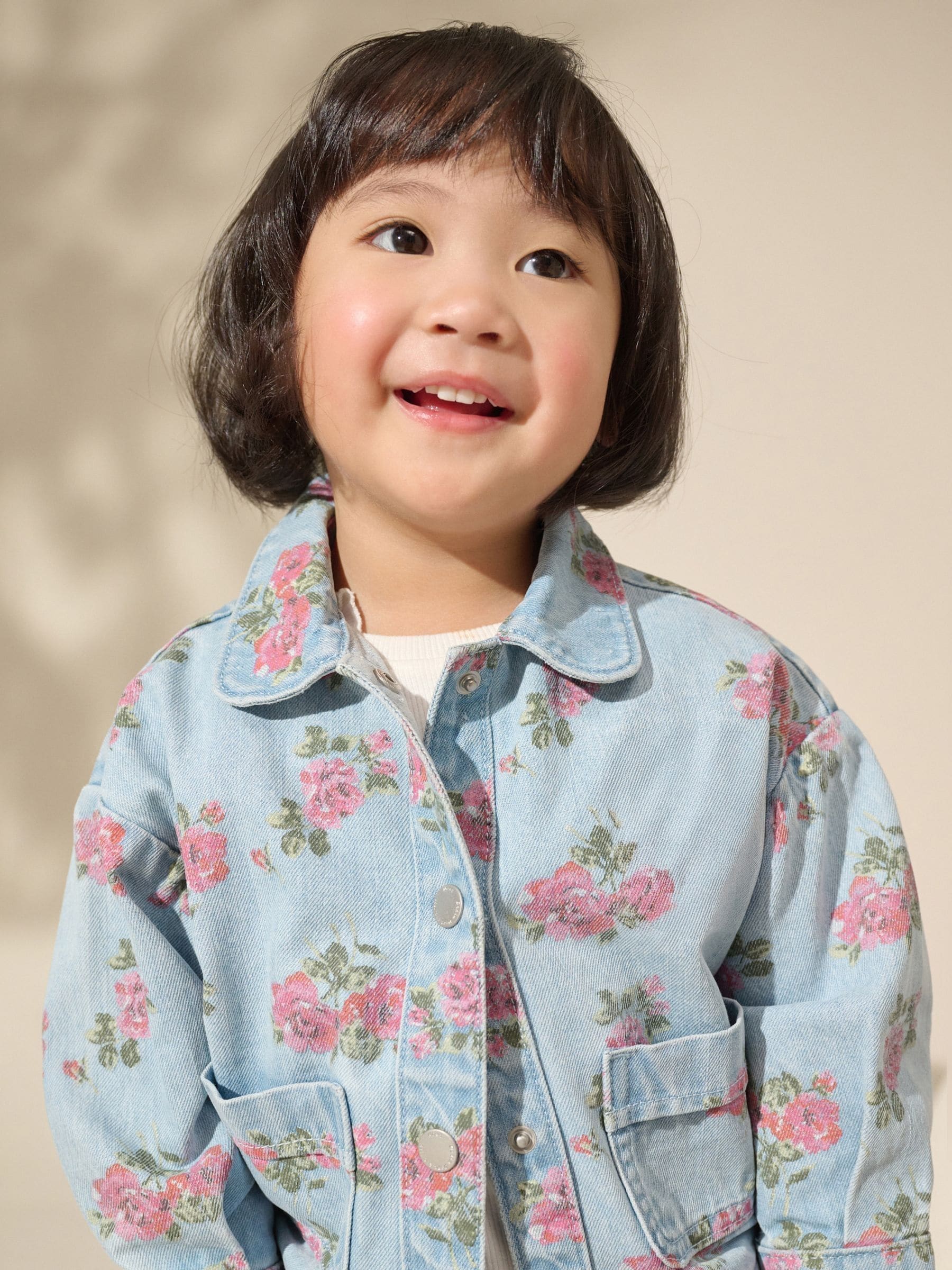 Blue Denim 100% Cotton Printed Shacket and Shorts Set (3mths-7yrs)