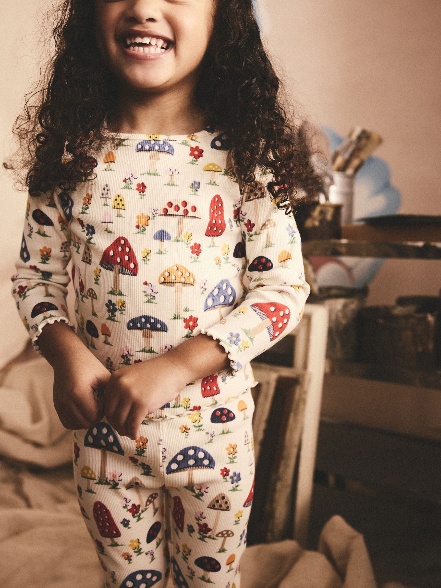 Cath Kidston Navy Floral Long Sleeve Ribbed T-Shirts 3 Pack (3mths-7yrs)