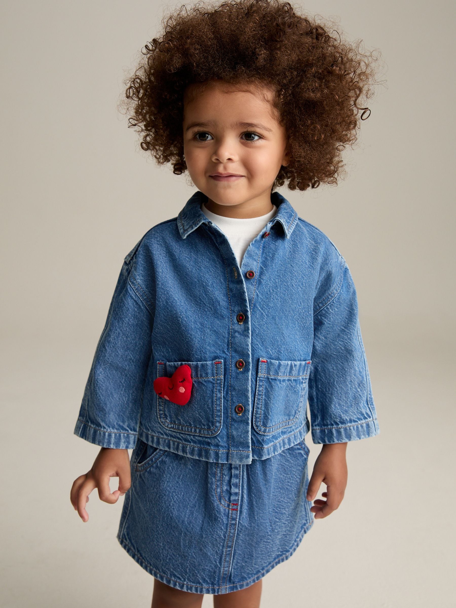 Denim Dark Wash Denim 100% Cotton Shirt and Skirt Set (3mths-7yrs)