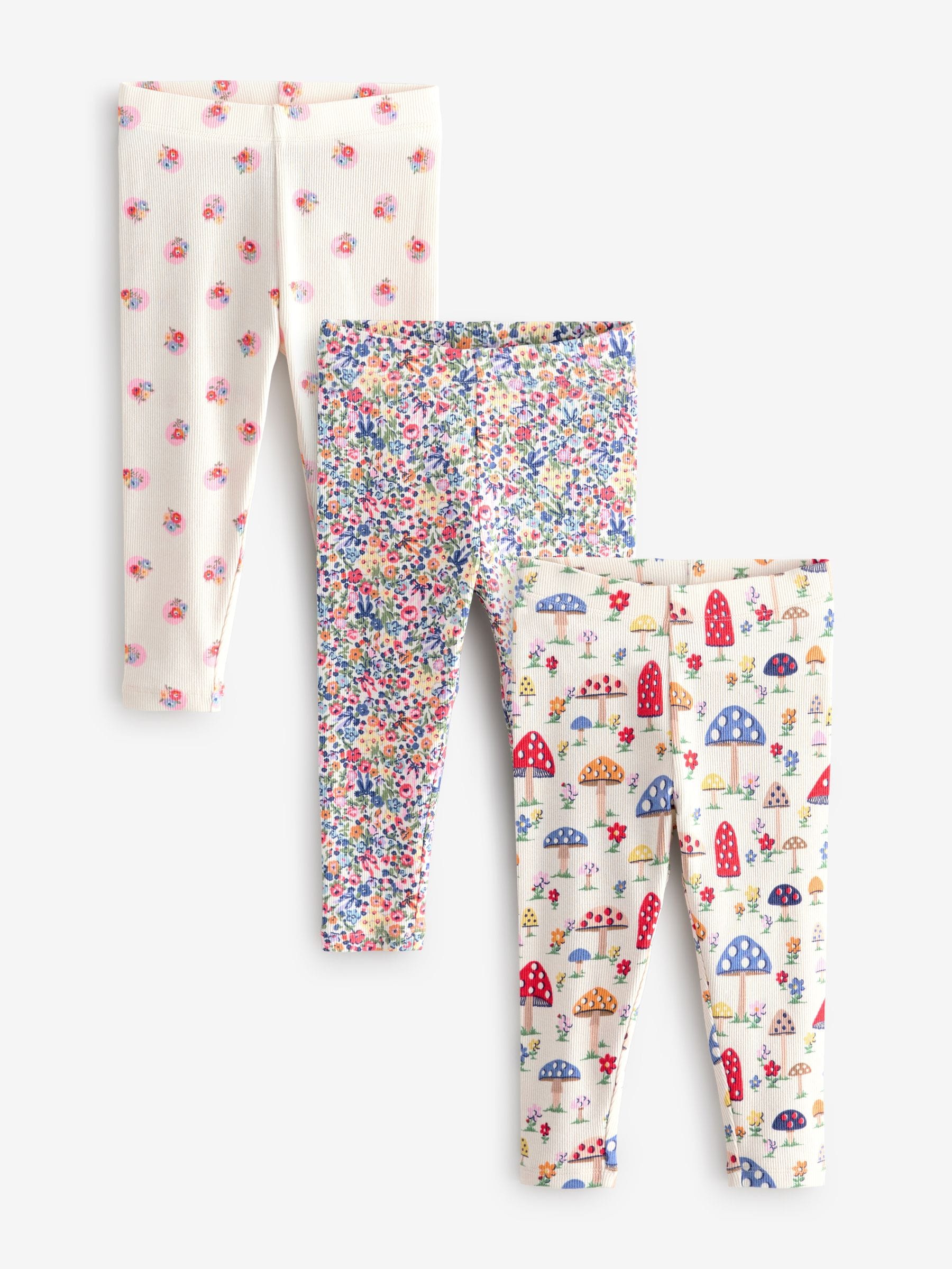 Cath Kidston Navy Floral Leggings 3 Pack (3mths-7yrs)