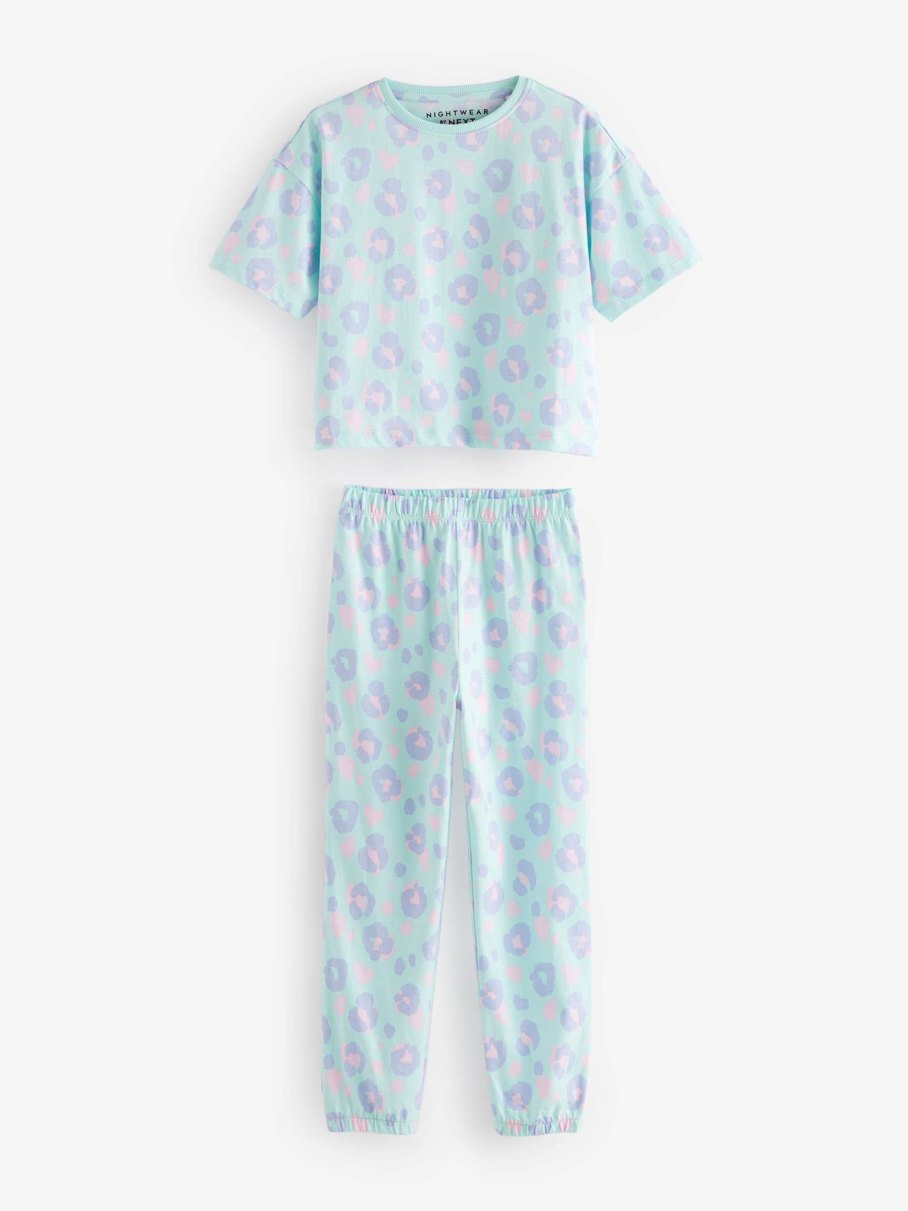 Yellow/Blue Animal Print Joggers Pyjamas 3 Pack (3-16yrs)