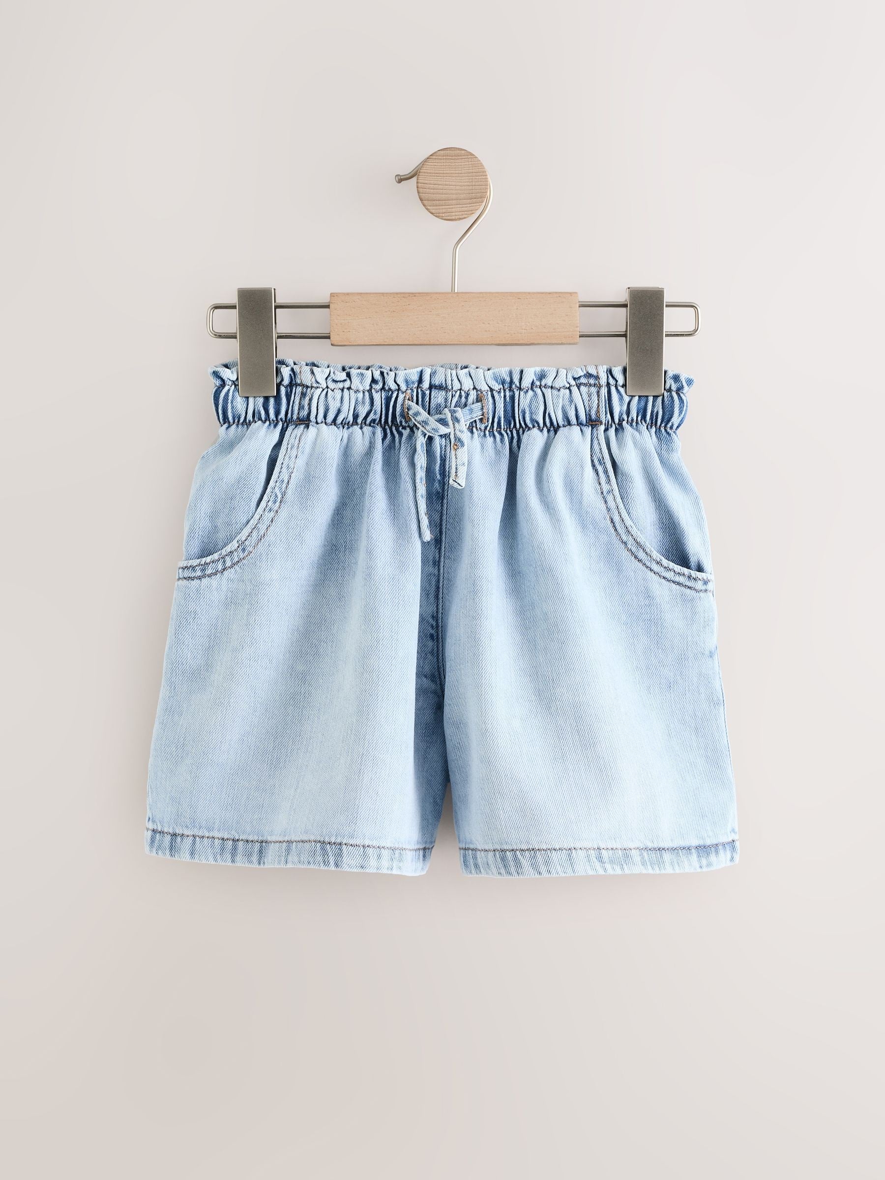 Mid Blue 100% Cotton Denim Shorts 2 Pack (3-16yrs)