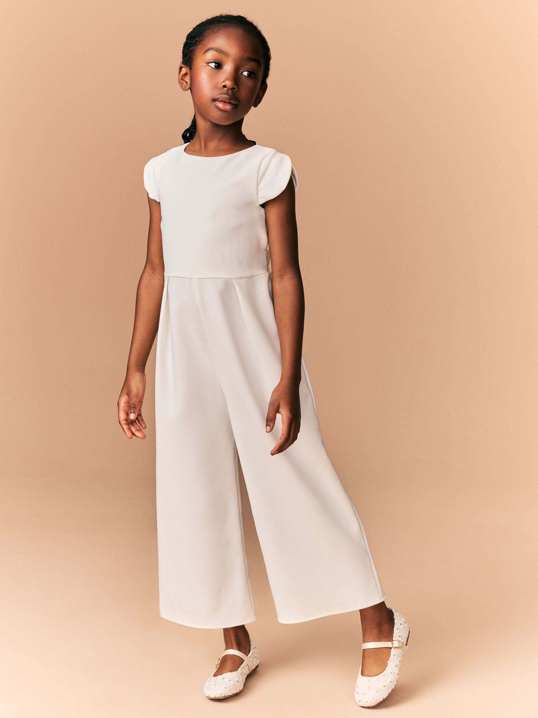 Cream Occasion Jumpsuit (3-16yrs)