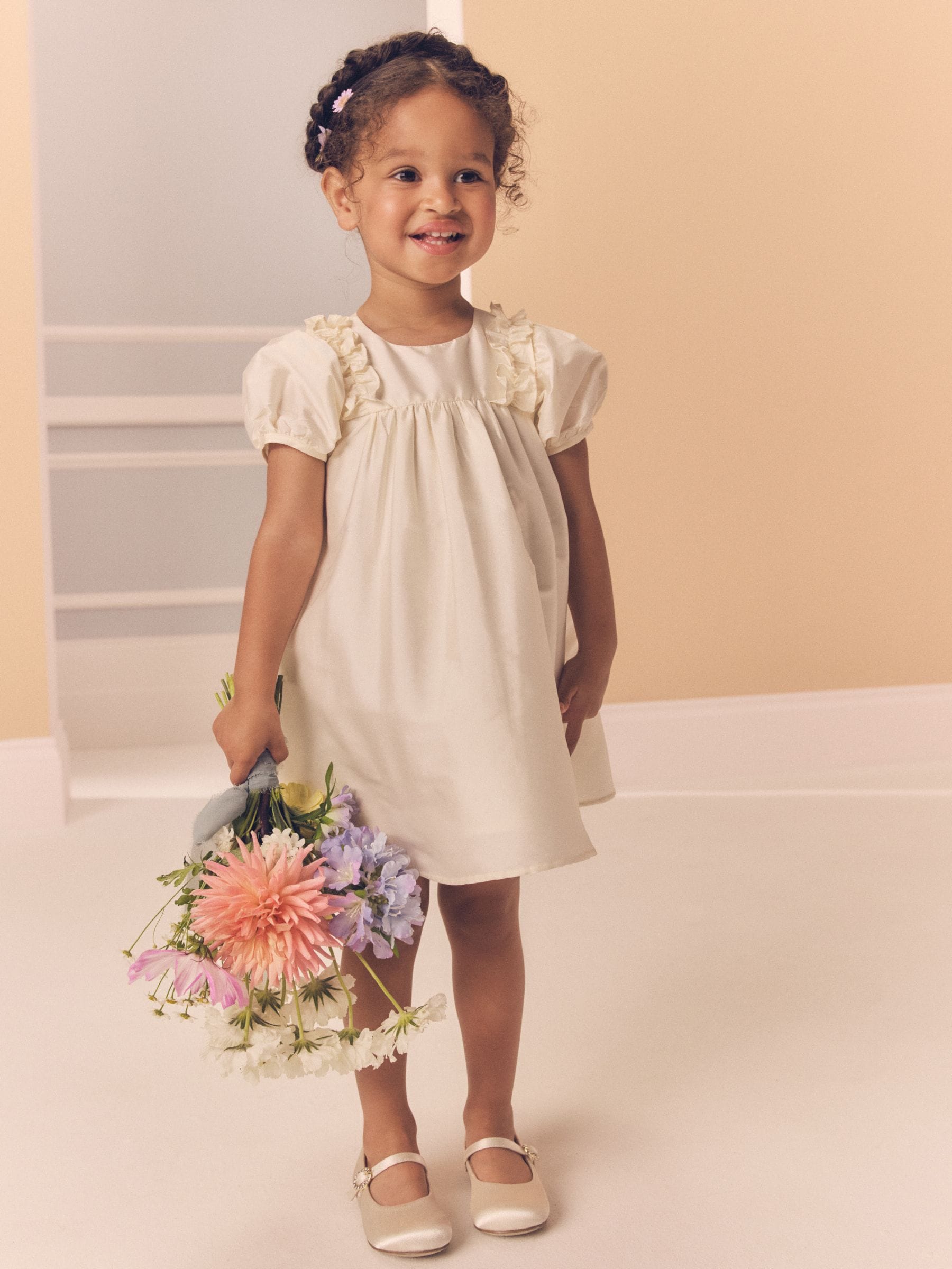 Ivory Taffeta Ruffle Party Dress (3mths-8yrs)