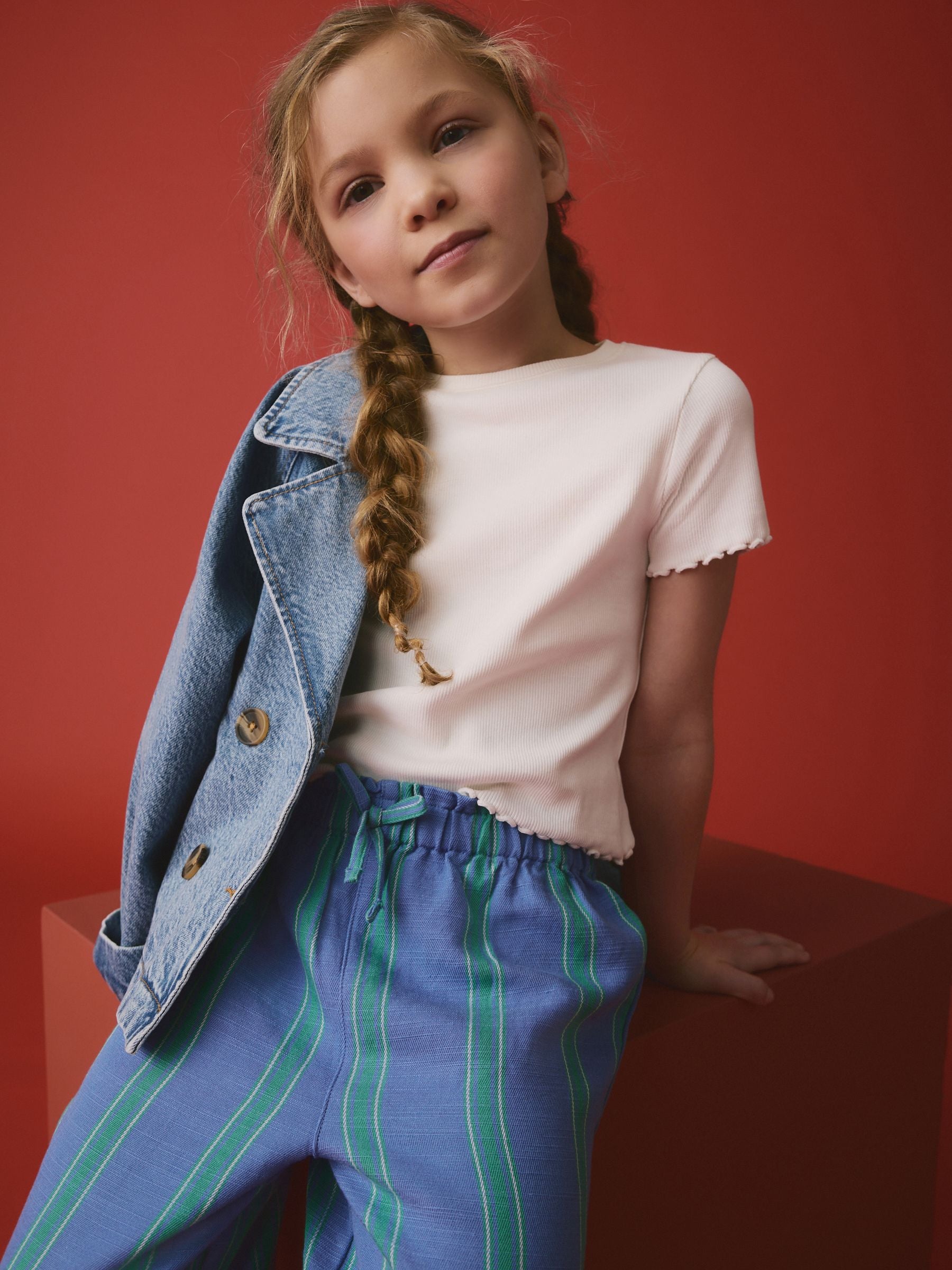 White Ribbed T-Shirt (3-16yrs)