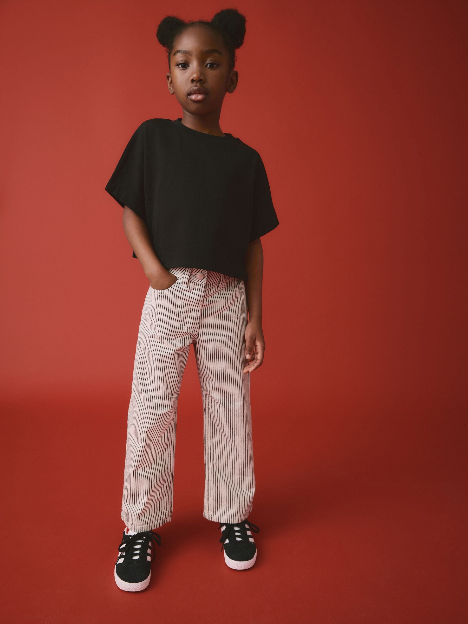 Monochrome Stripe Wide Leg Jeans (3-16yrs)