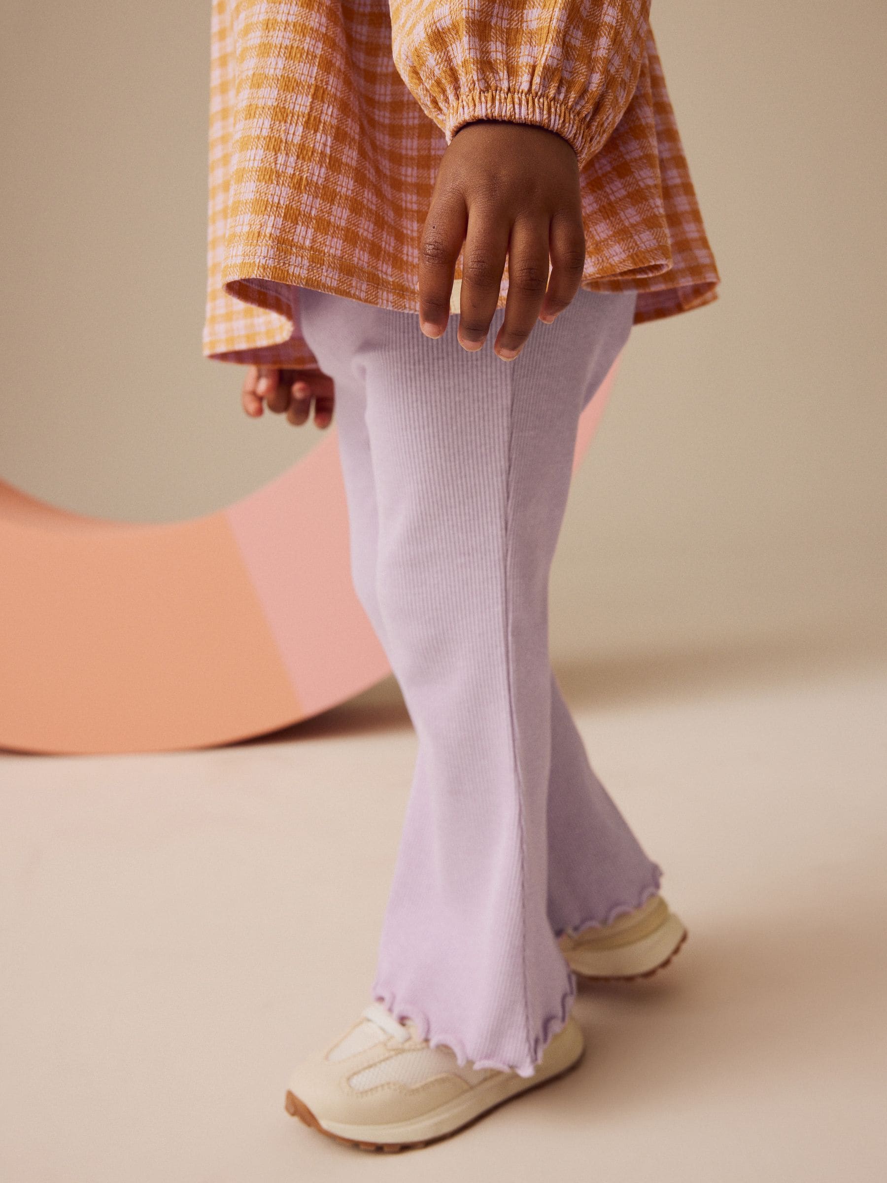 Pink Gingham Long Sleeve Top and Flare Leggings Set (3mths-7yrs)