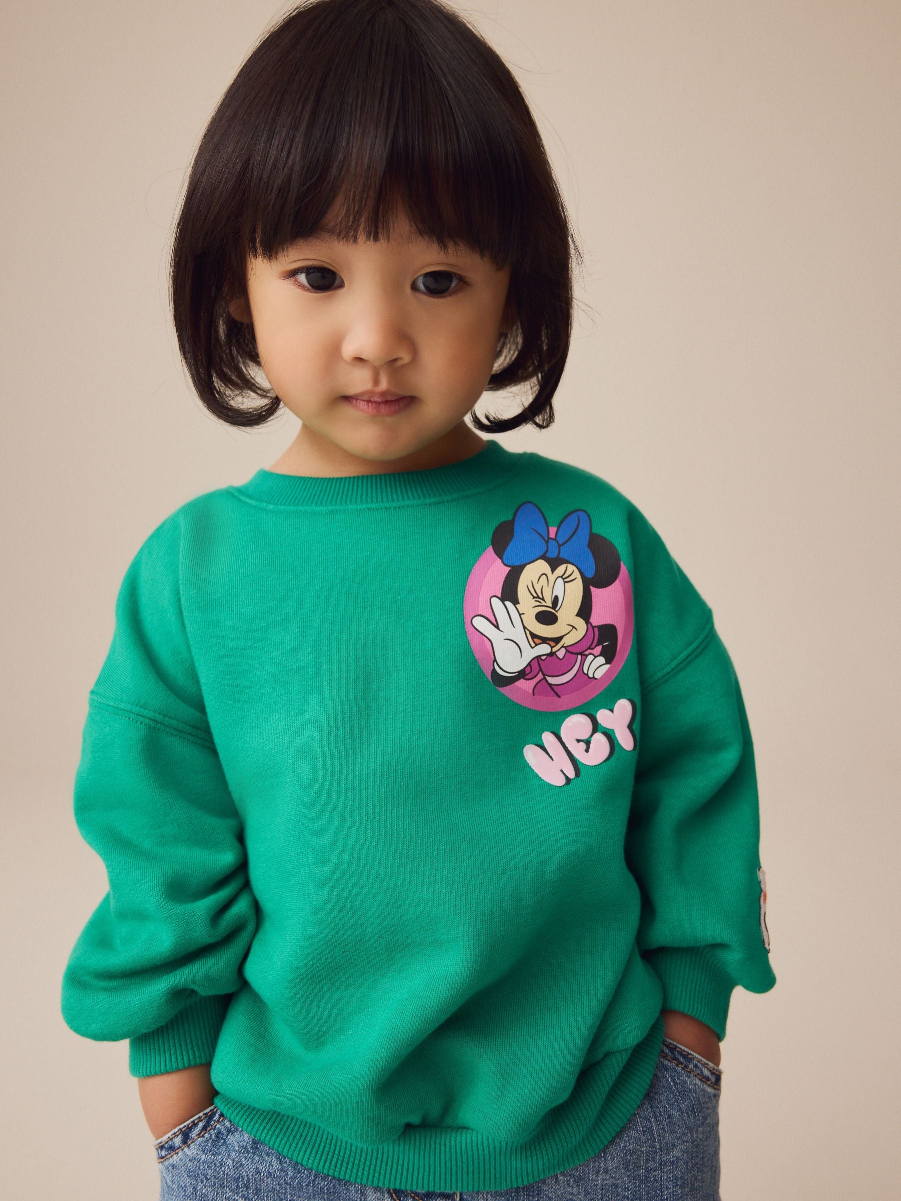 Green Minnie Mouse Sweatshirt (3mths-7yrs)
