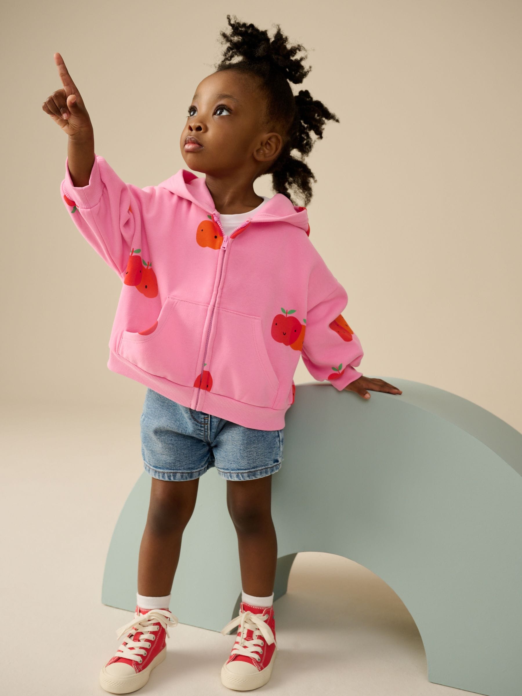 Pink Apple Print Hoodie (3mths-7yrs)