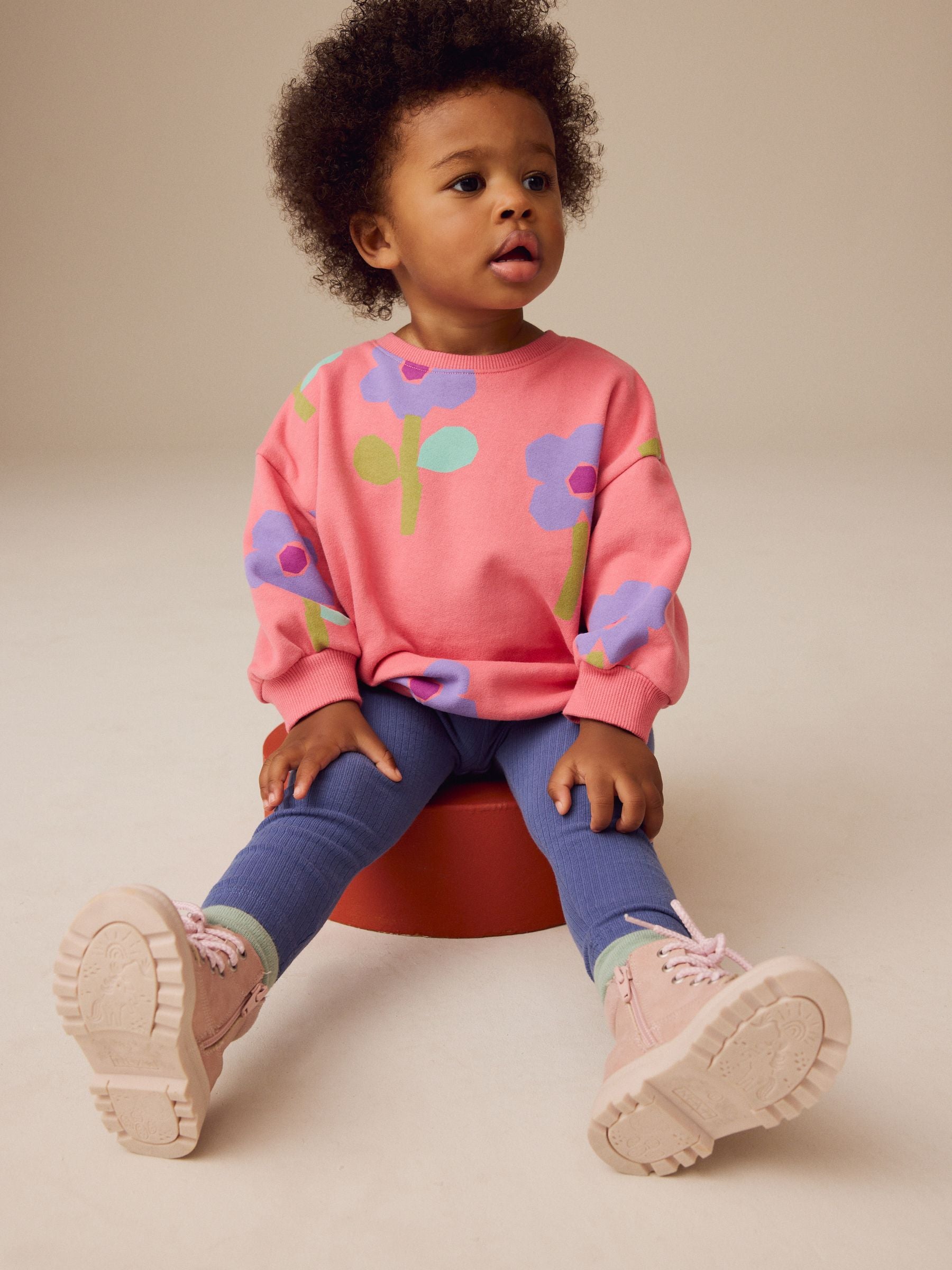 Pink Flowers Sweatshirt and Leggings Set (3mths-7yrs)