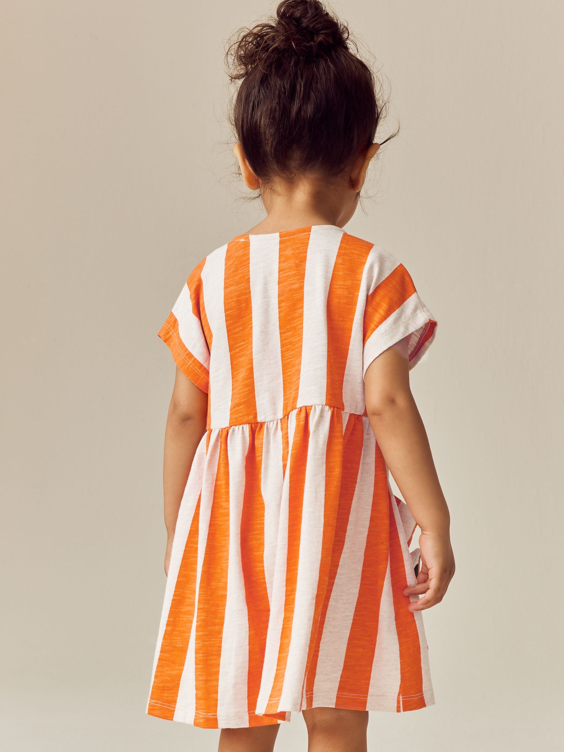 Minnie Mouse Orange Stripe Short Sleeve Jersey Dress (3mths-7yrs)