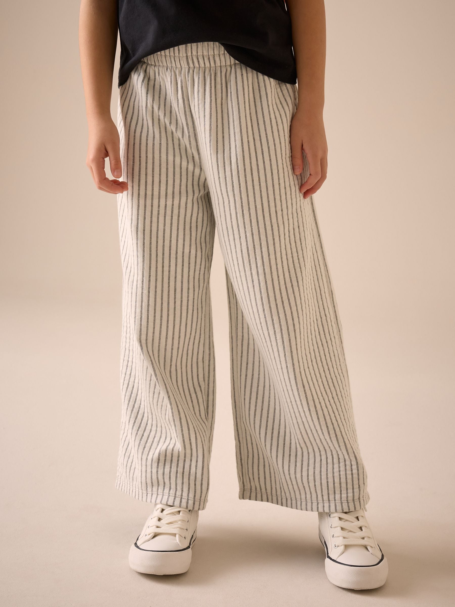Cream/Black Pinstripe Trousers (3-16yrs)
