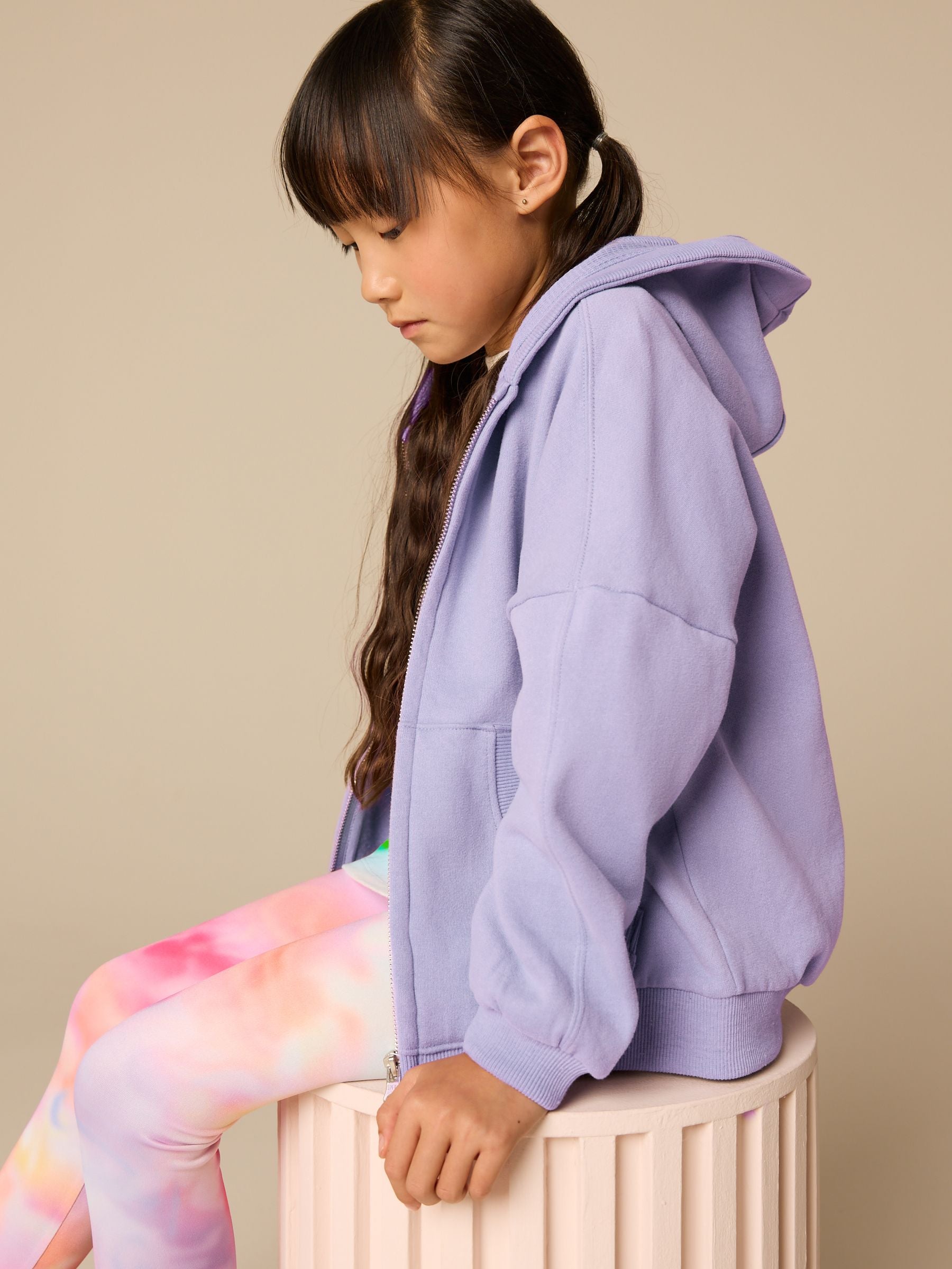 Dusky Purple Zip Through Hoodie (3-16yrs)