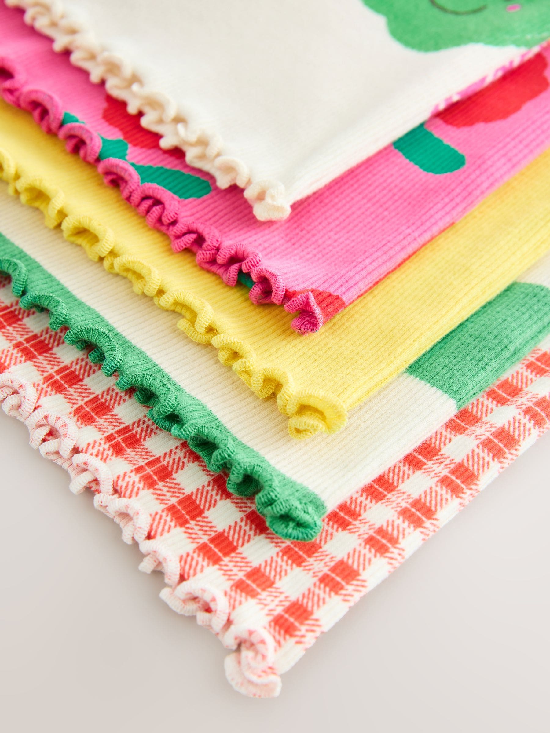 Red Short Sleeve Ribbed T-Shirts 5 Pack (3mths-7yrs)