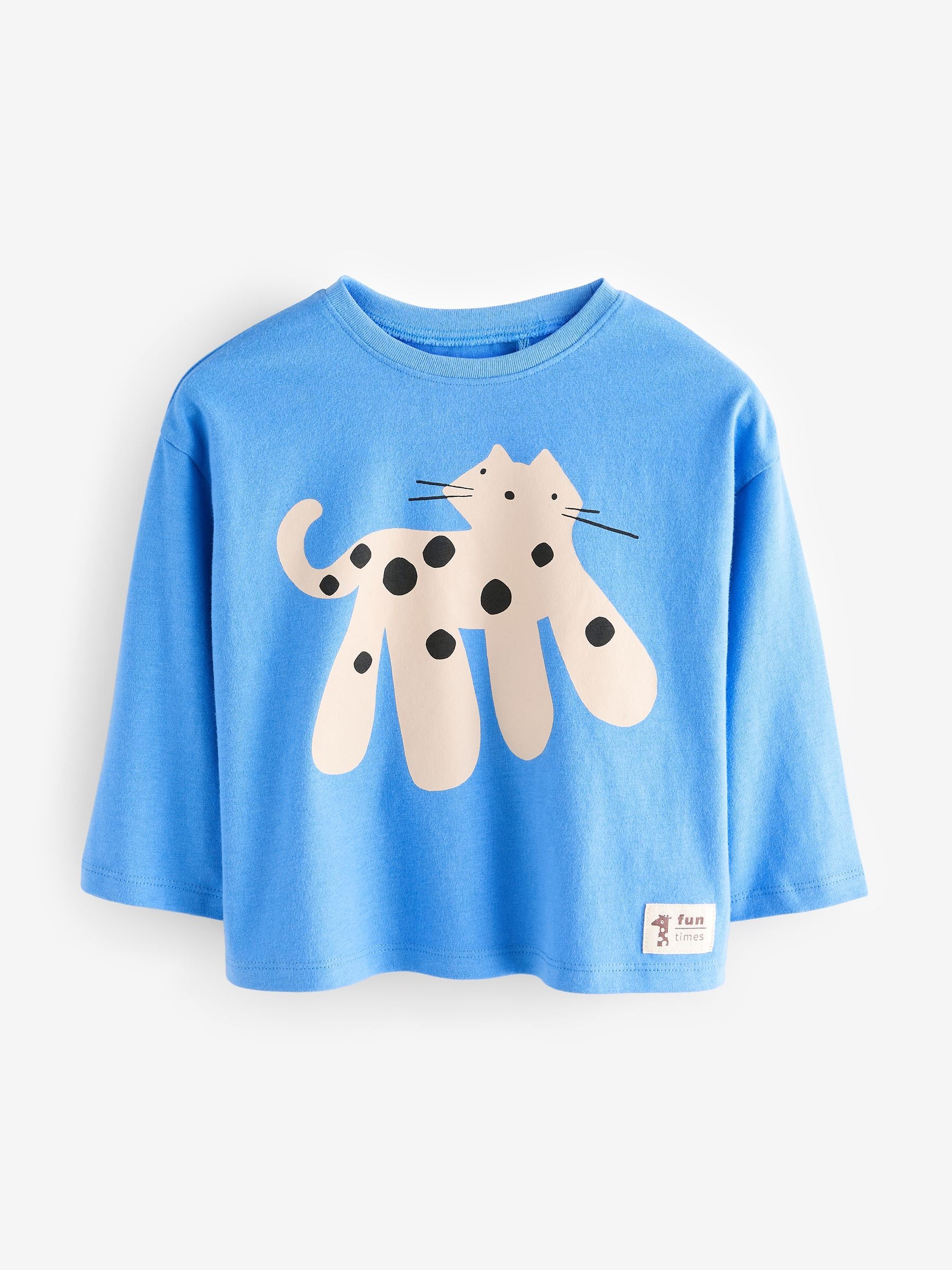 Animal Print Blue Long Sleeve Top 3 Pack (3mths-7yrs)