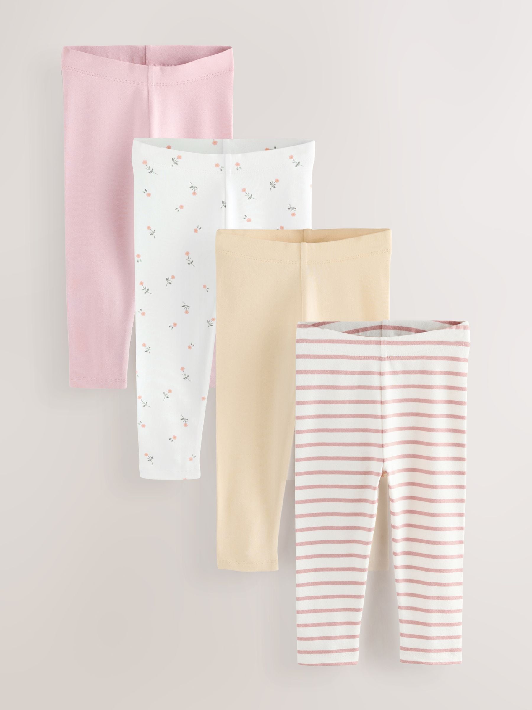 Pink/White 4 Pack Leggings (3mths-7yrs)