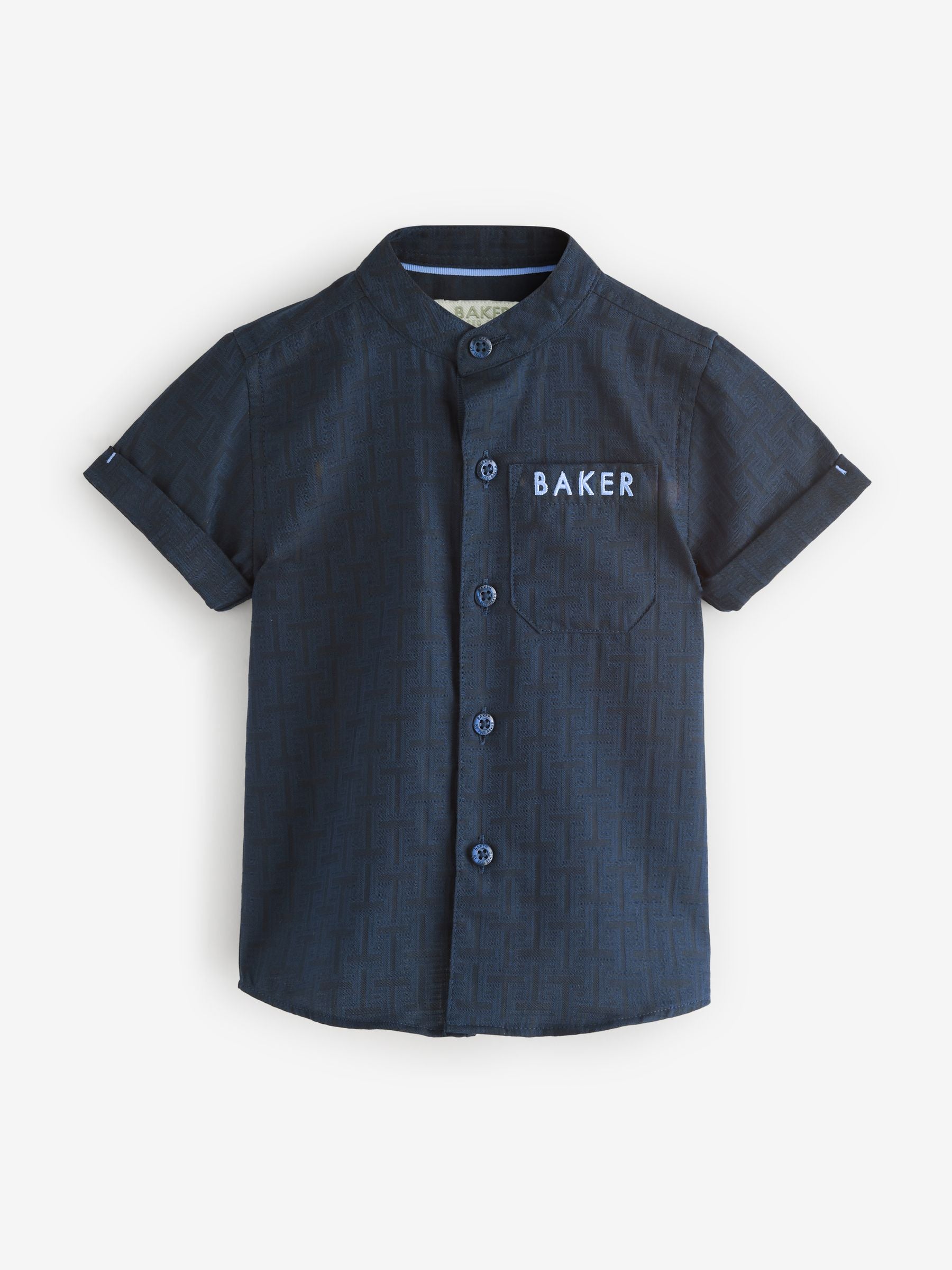 Baker by Ted Baker 100% Cotton Grandad Collar Shirt