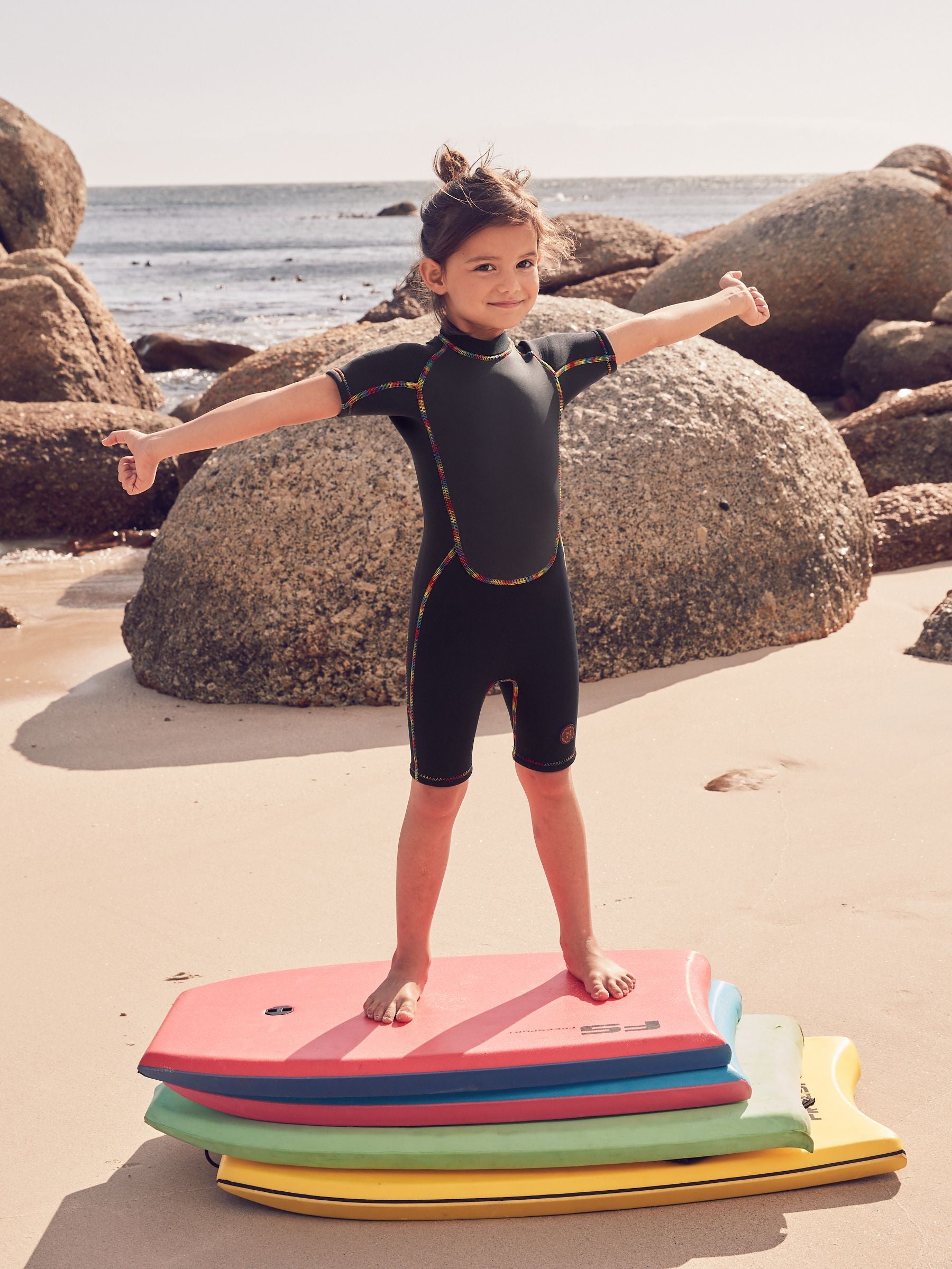 Black 3mm Short Sleeve Neoprene Wetsuit (1-16yrs)