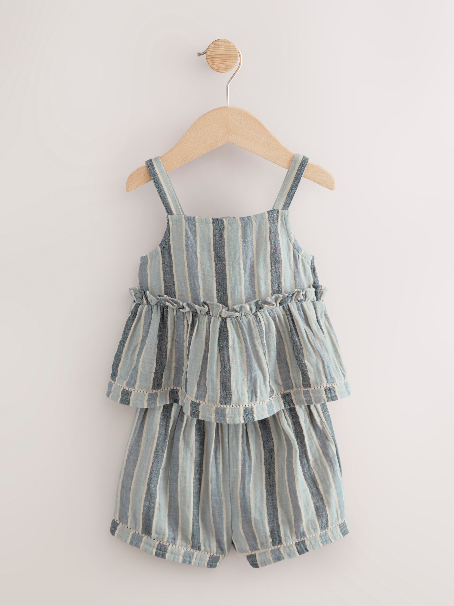 Blue 100% Cotton Top and Shorts Set (3mths-7yrs)