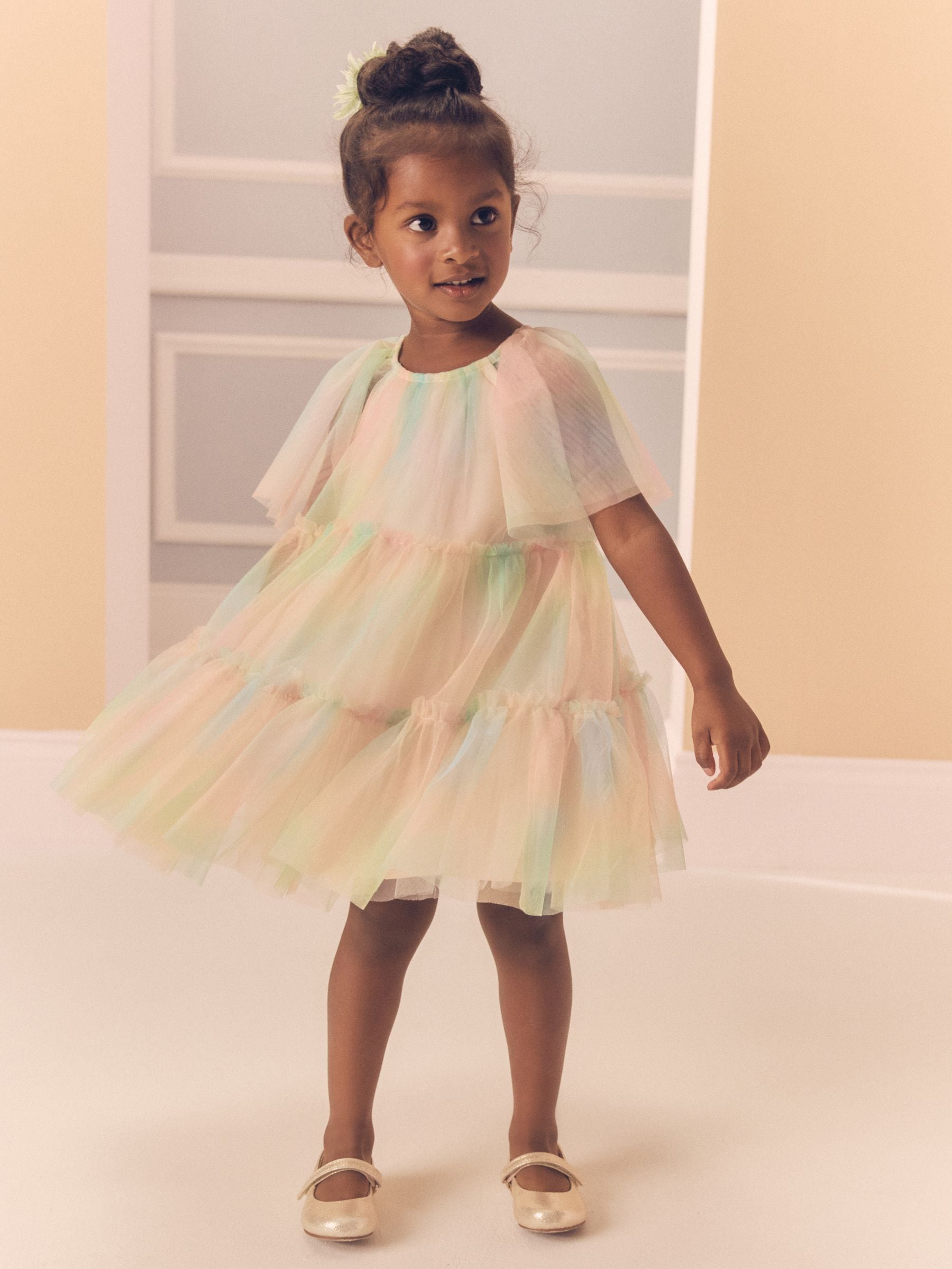 Rainbow Tiered Mesh Party Dress (3mths-10yrs)