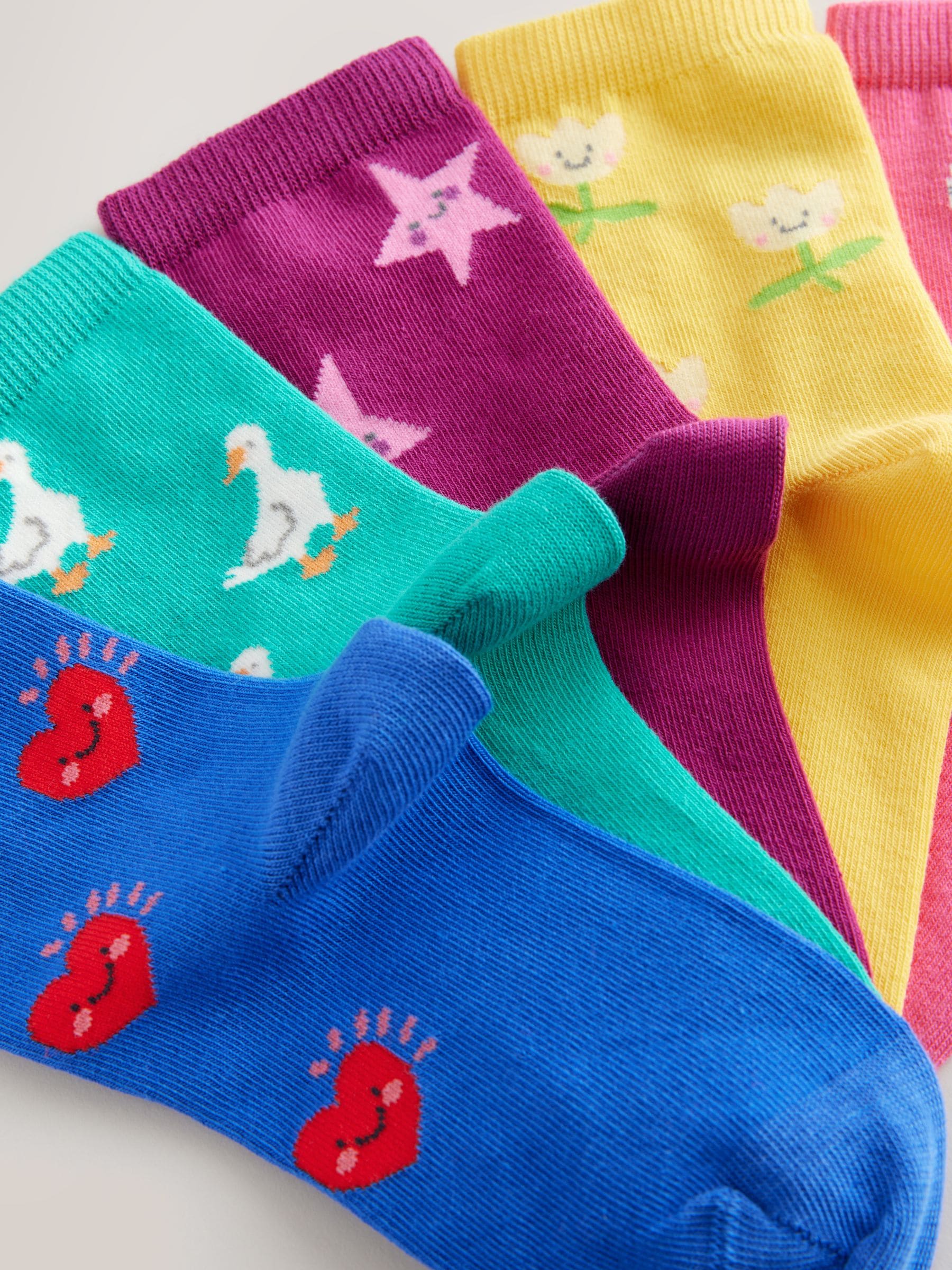 Multi 5 Pack Cotton Rich Character Ankle Socks