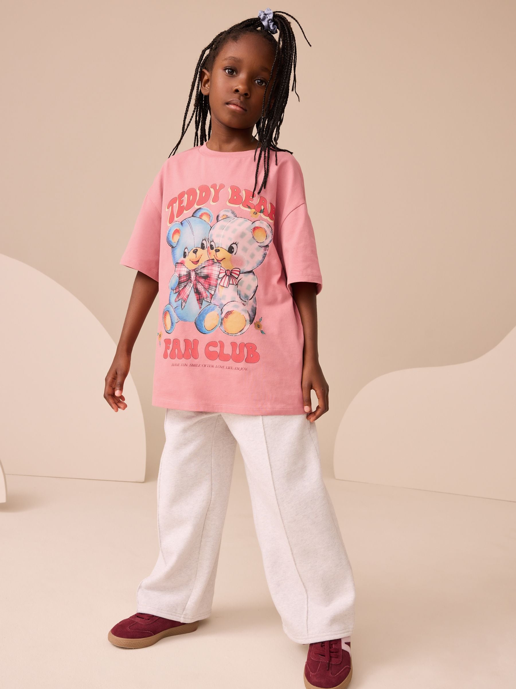 Pink Oversized Graphic Print T-Shirt (3-16yrs)