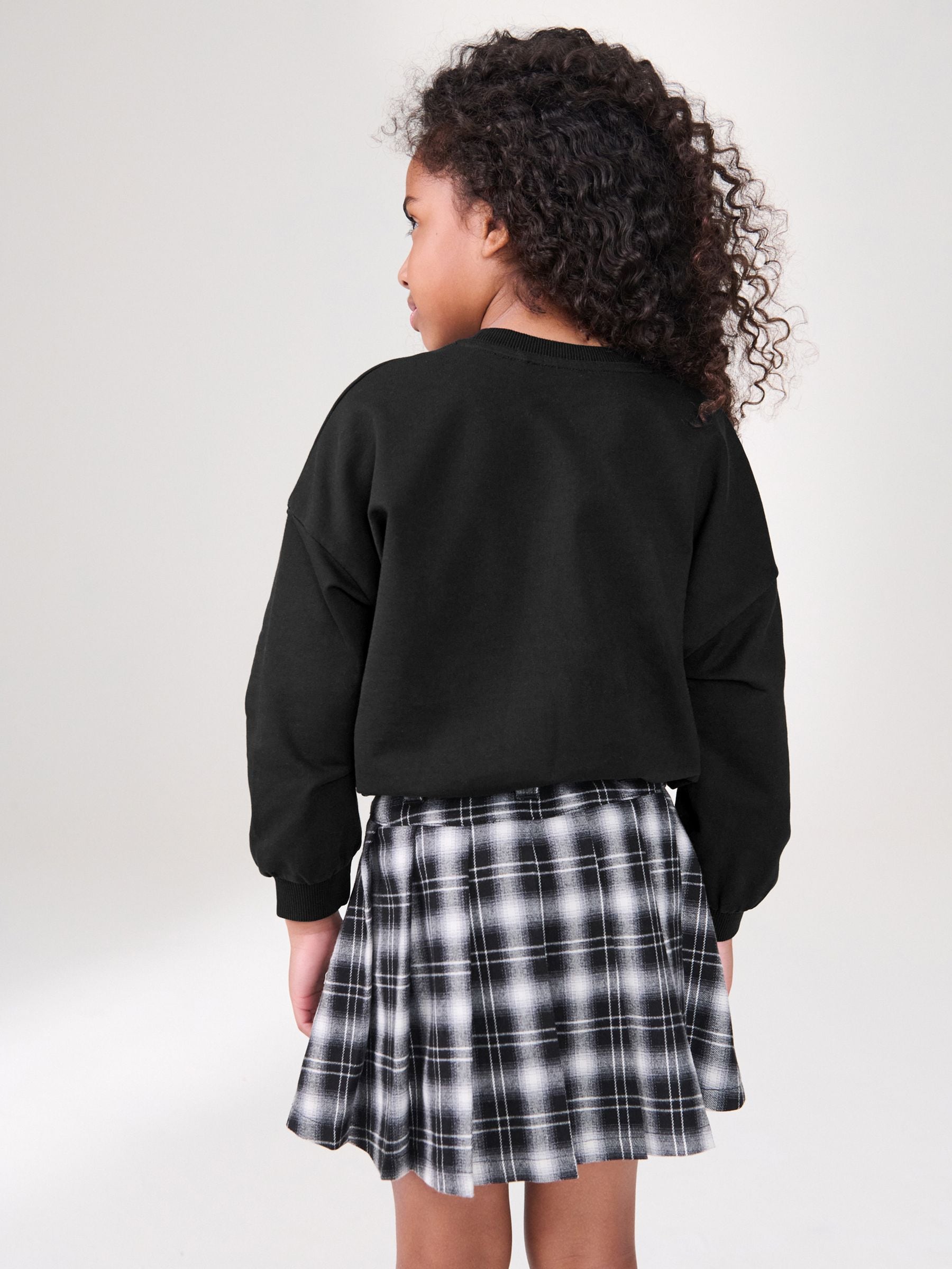 Black Boxy Bubble Hem Sweatshirt (3-16yrs)