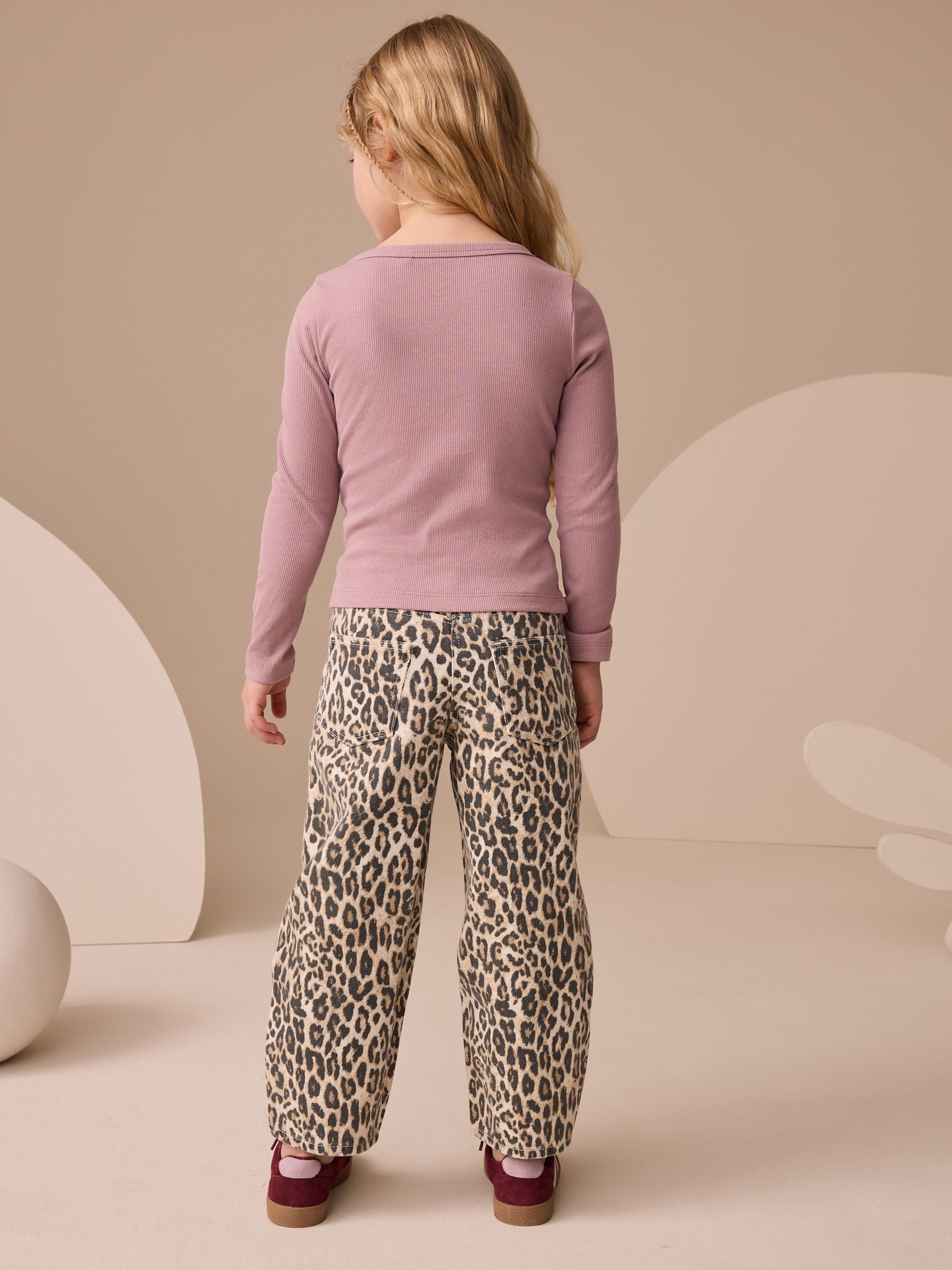 Lilac Purple Long Sleeve Scoop Neck Rib T-Shirt (3-16yrs)