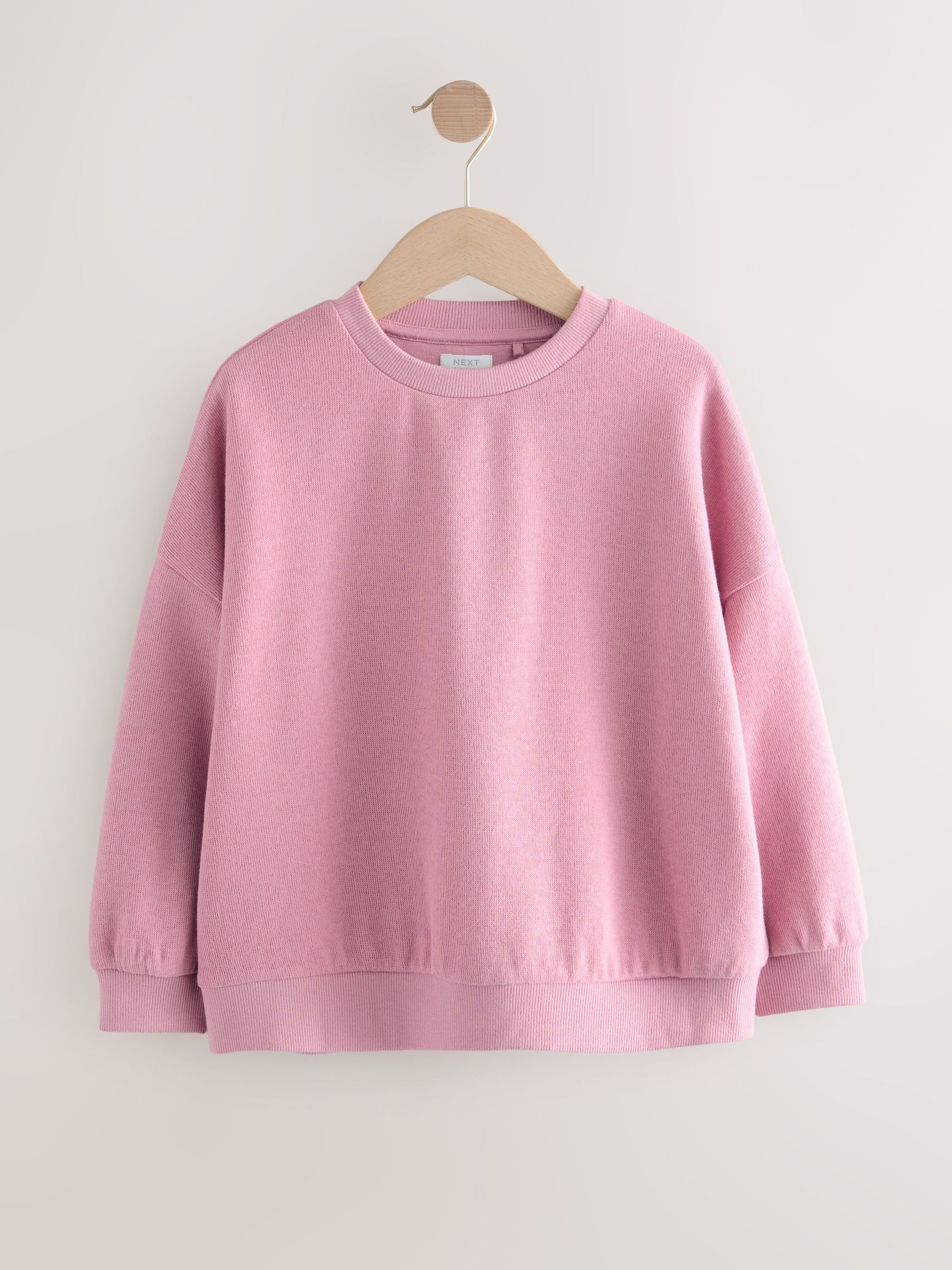 Pink Oversized Cosy Rib Sweatshirt (3-16yrs)