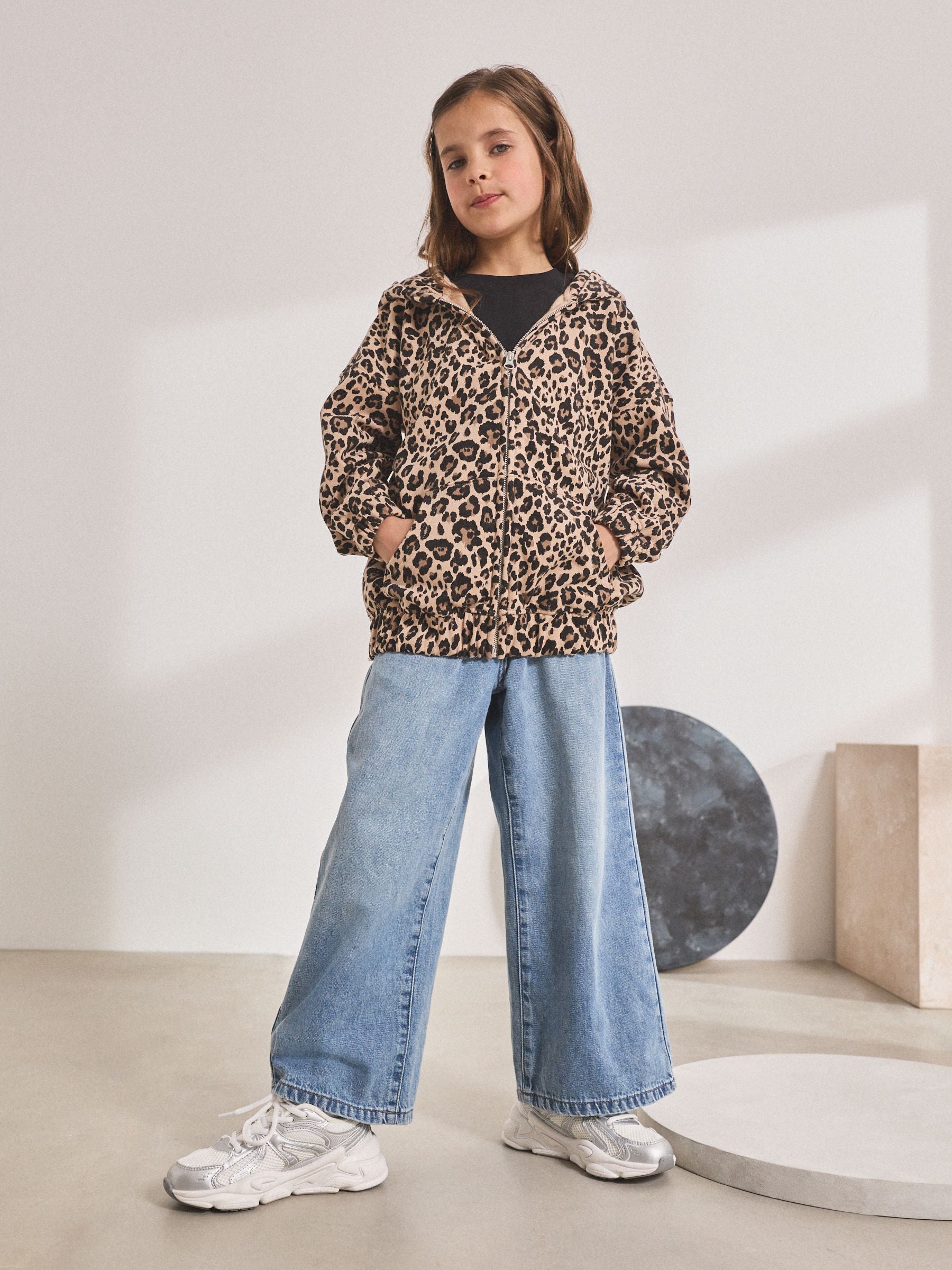 Neutral Animal Zip Through Hoodie (3-16yrs)