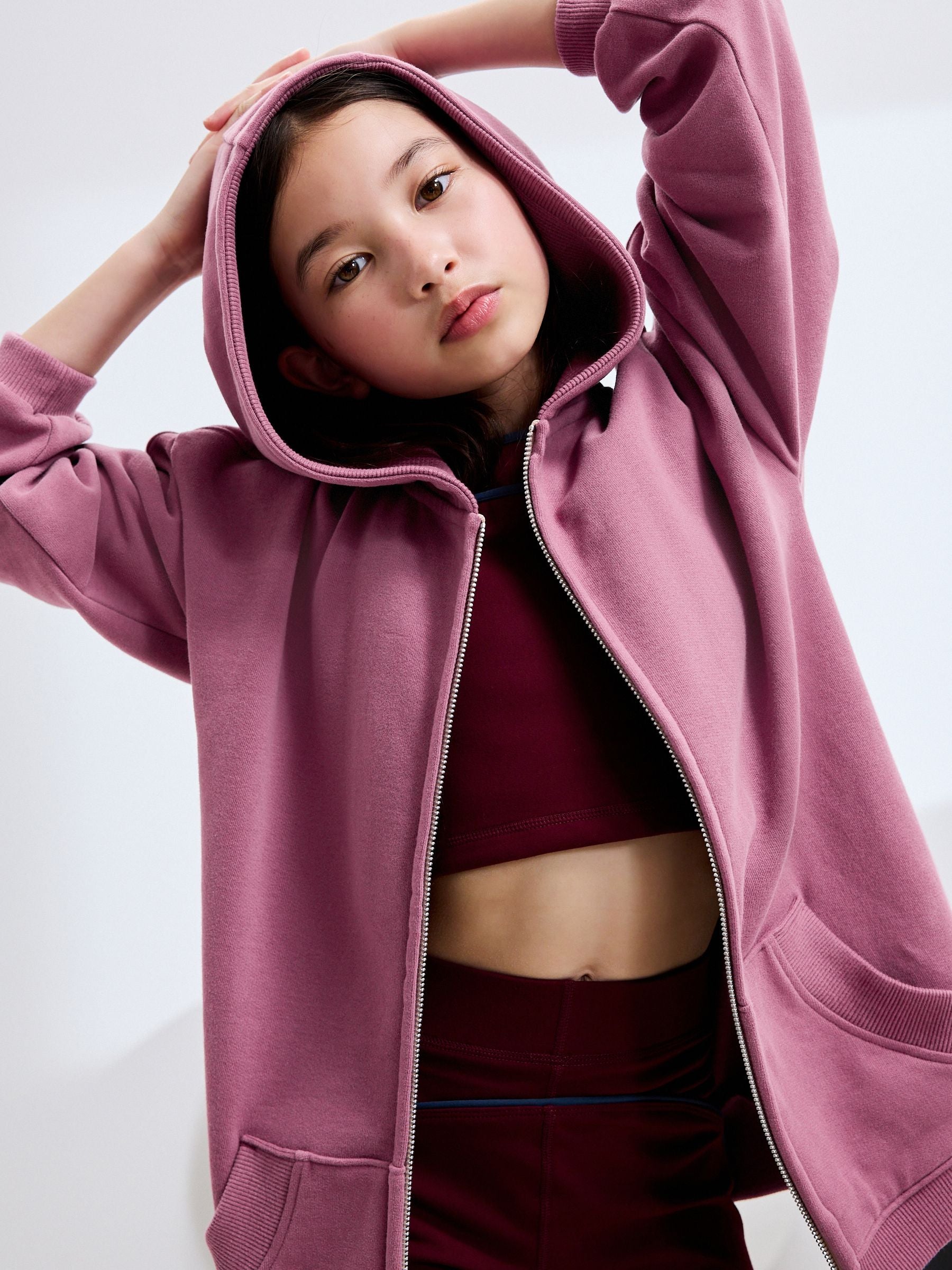 Berry Pink Zip Through Hoodie (3-16yrs)