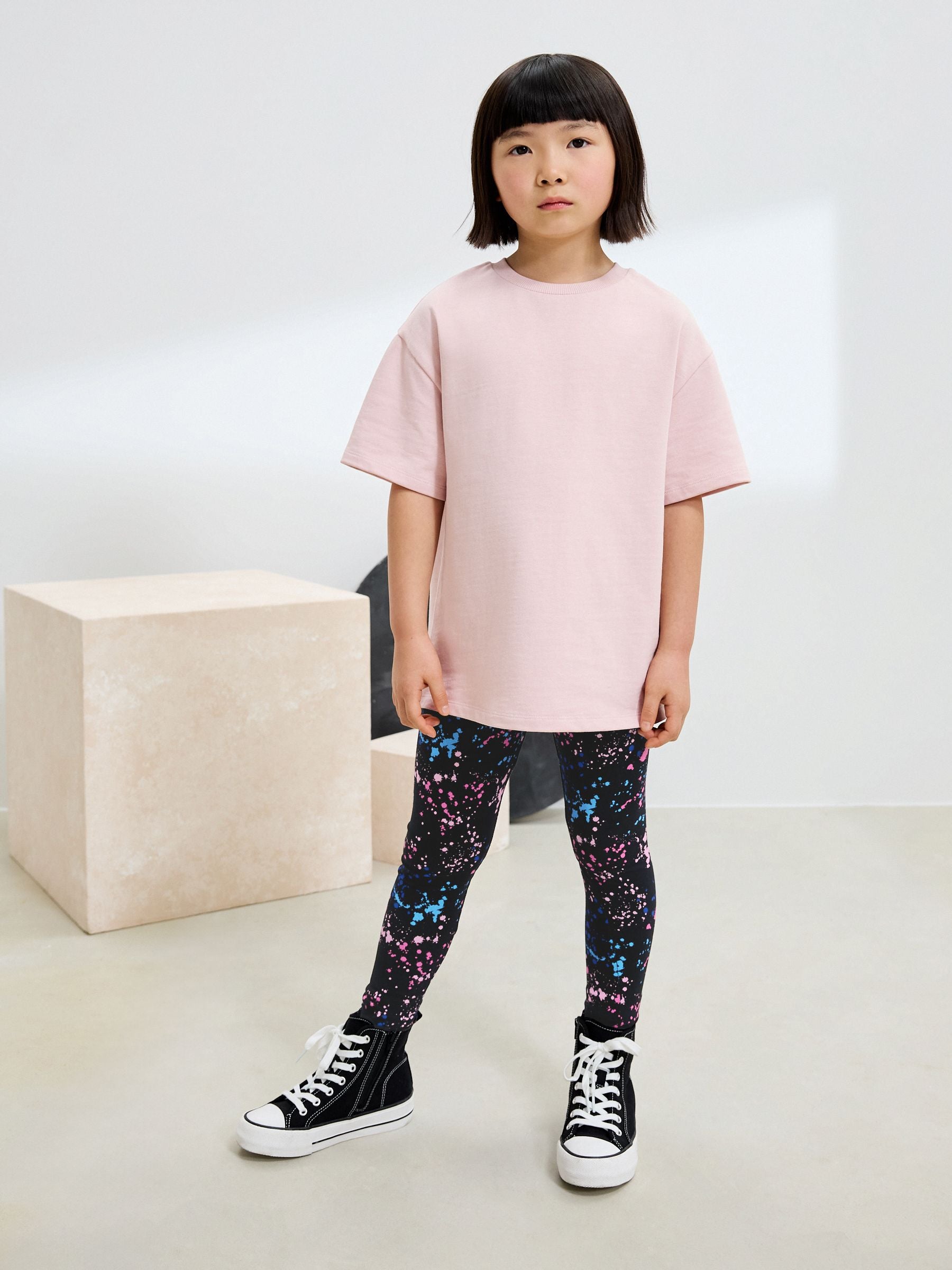 Black Splat Printed Leggings (3-16yrs)