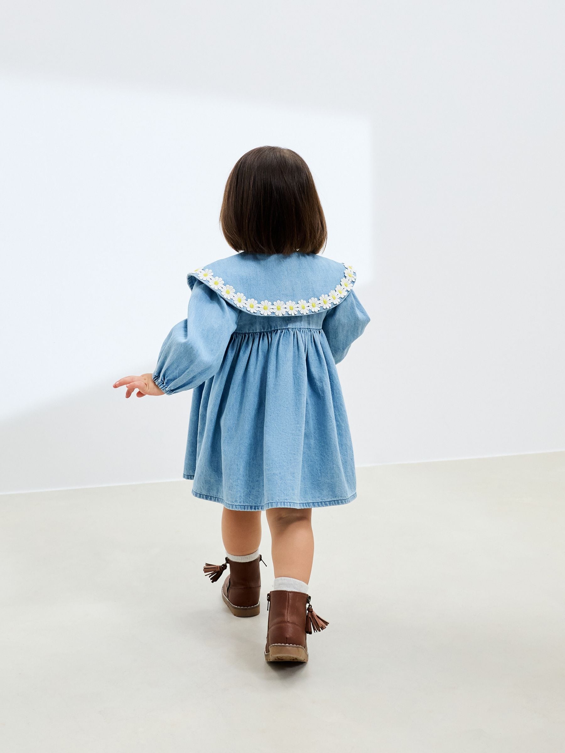 Denim Daisy Collar Dress (3mths-8yrs)
