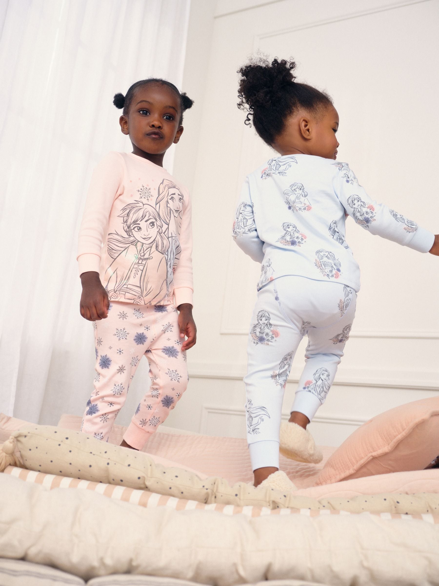 Pink/Blue Disney Frozen Snuggle Pyjamas 2 Pack (9mths-10yrs)