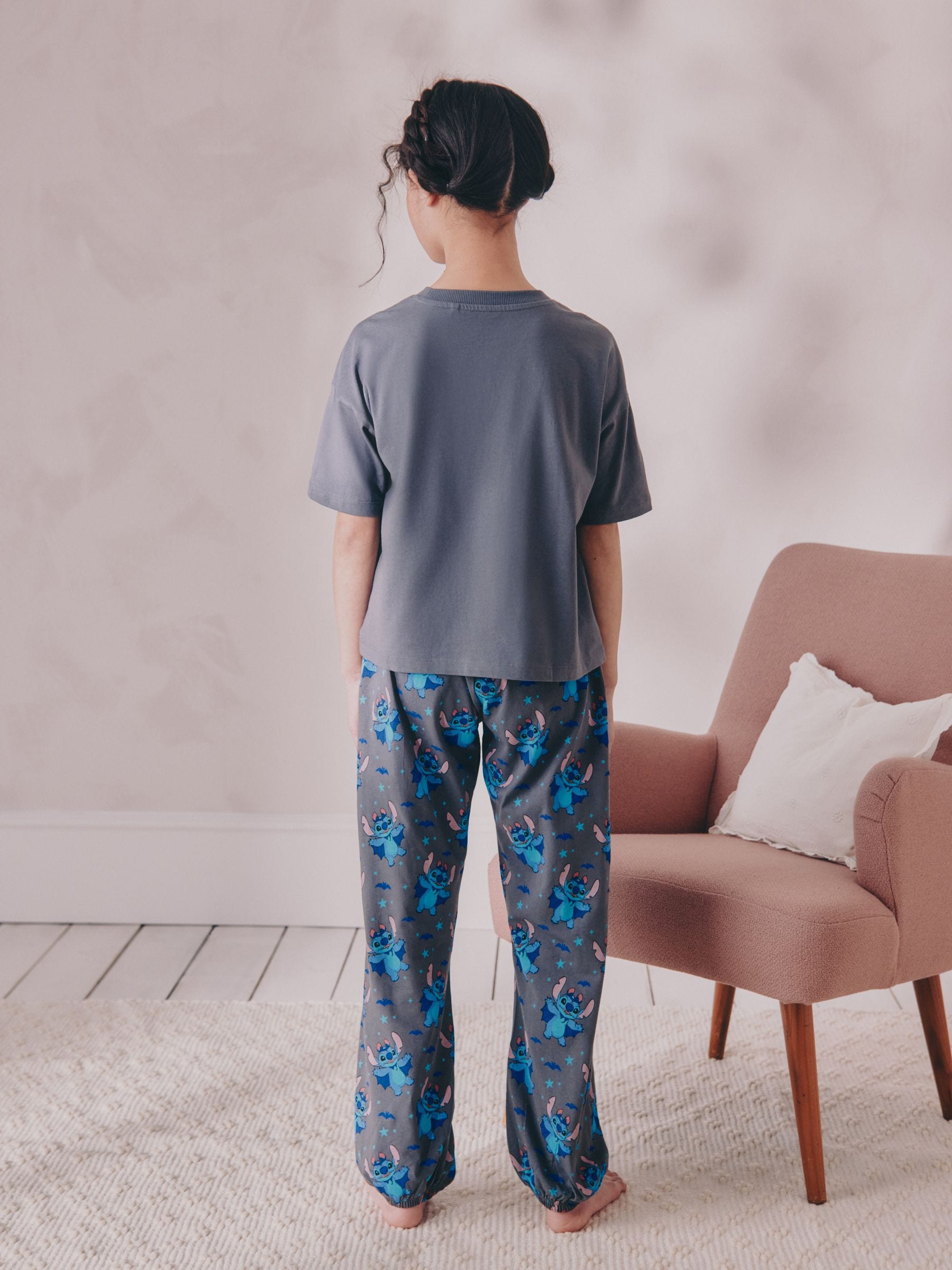 Charcoal Grey Disney Lilo and Stitch Halloween Pyjamas (3-16yrs)