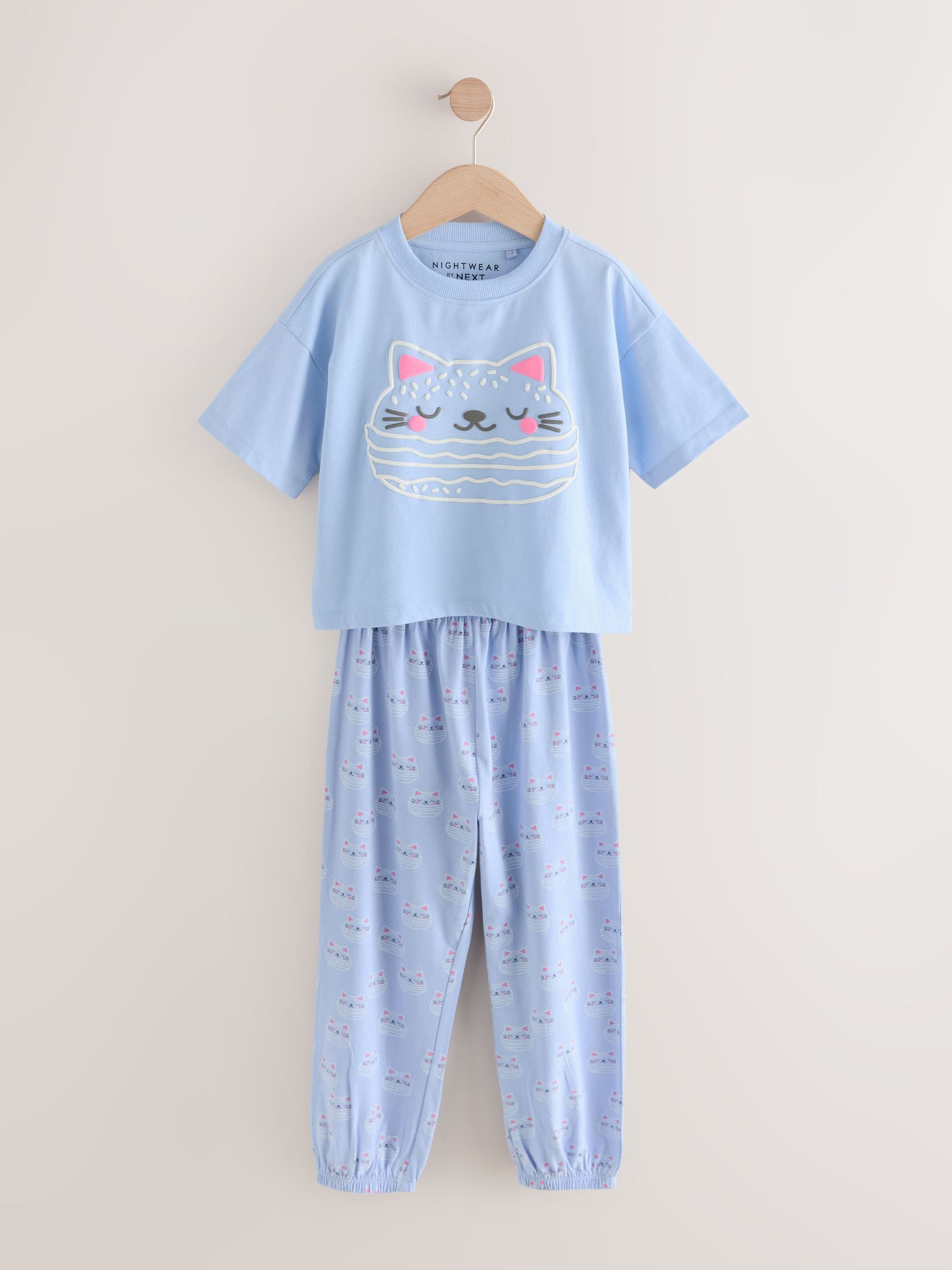 Blue/Pink Cataroon Jogger Pyjamas 3 Pack (3-16yrs)