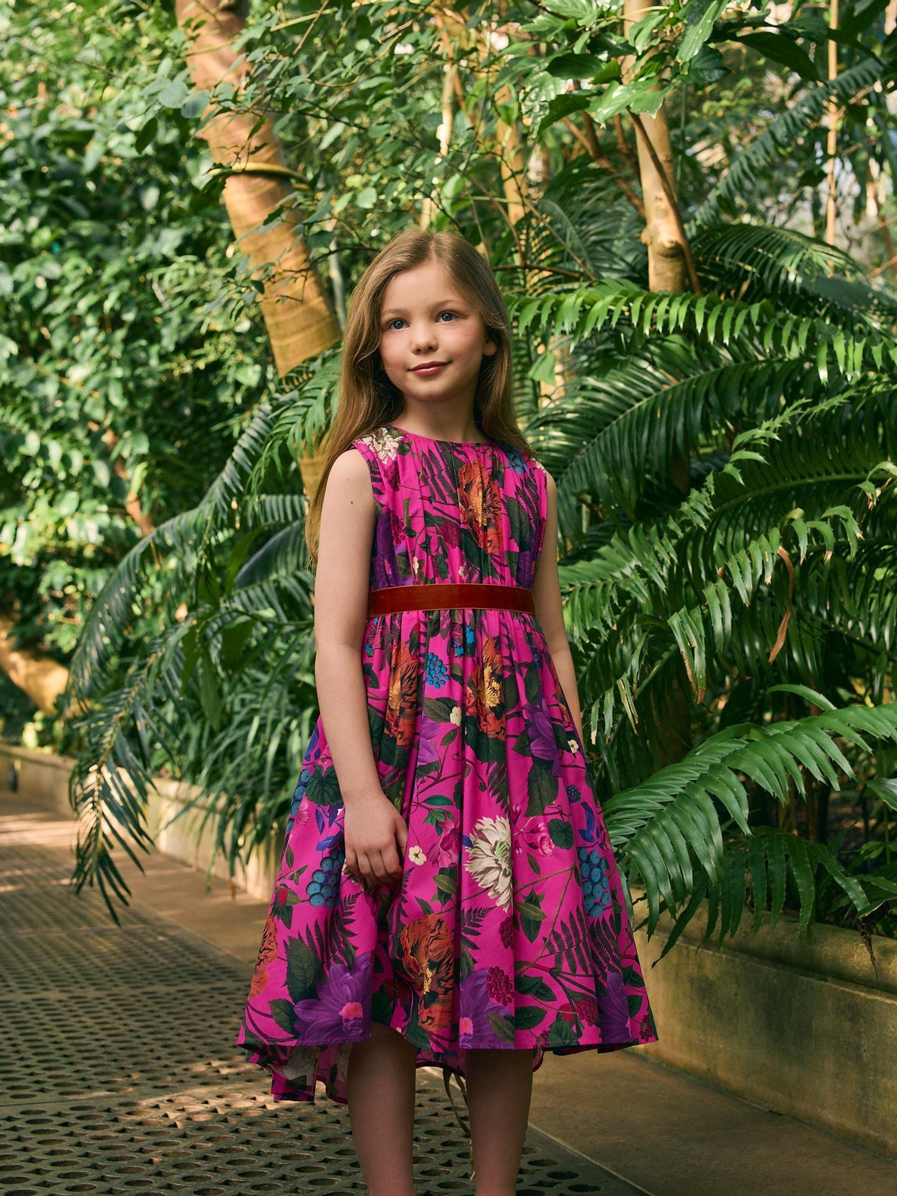 Hot Pink Floral Kew Collection Prom Dress (3-12yrs)