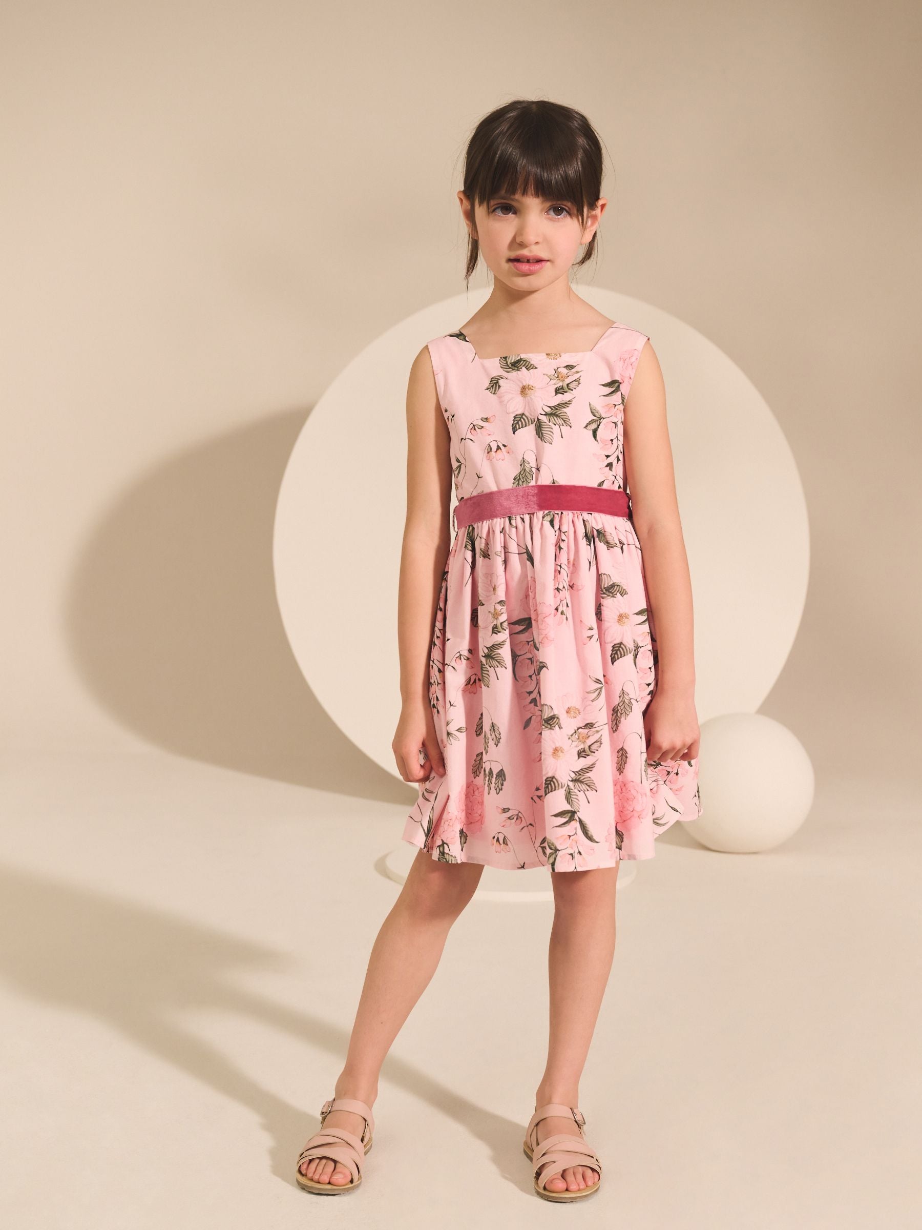Pink Floral Print Prom Dress (3-12yrs)