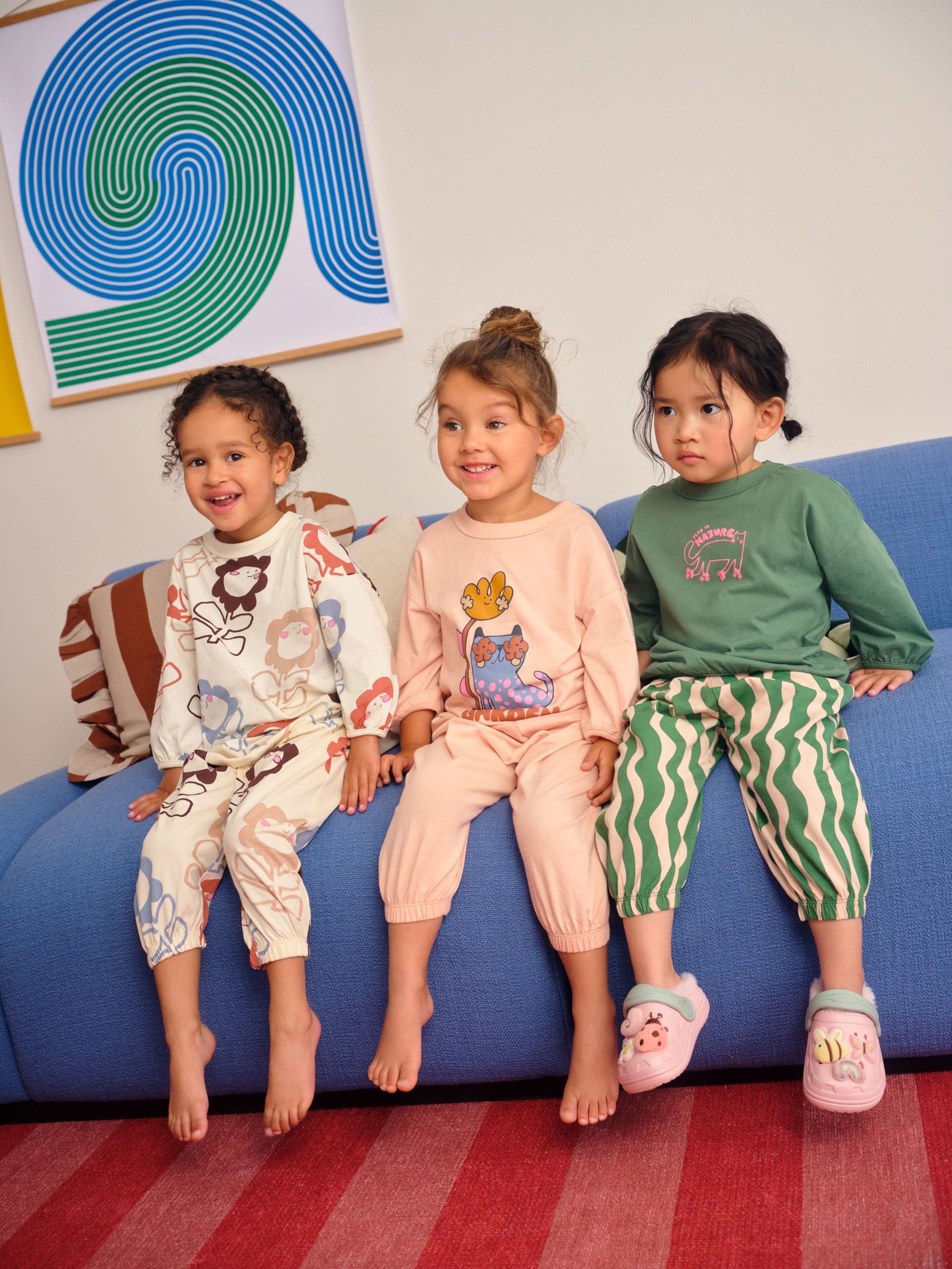 Pink/Green Character Print Joggers Pyjamas 3 Pack (9mths-10yrs)