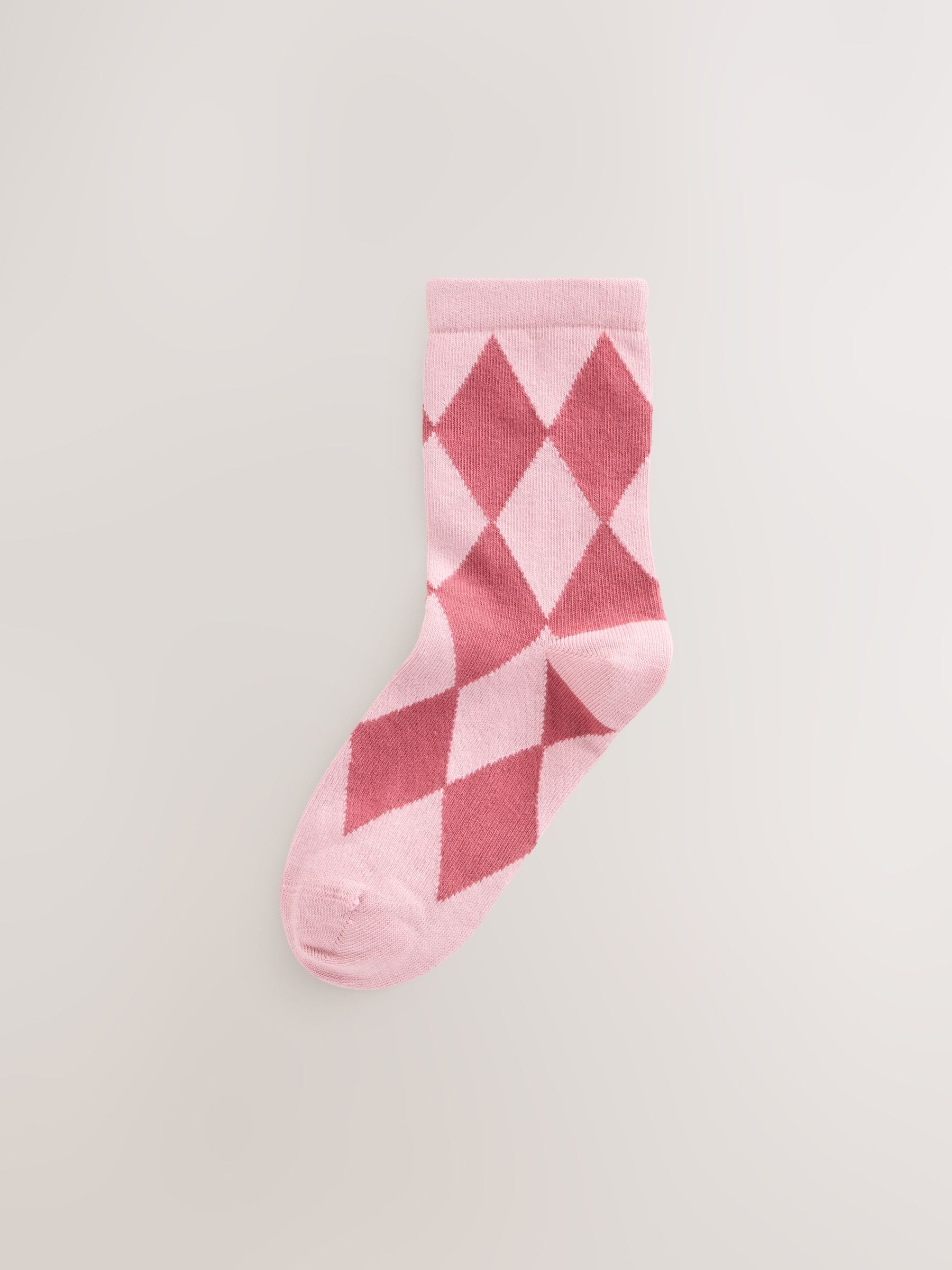 Pink and Red Cotton Rich Ankle Socks 3 Pack