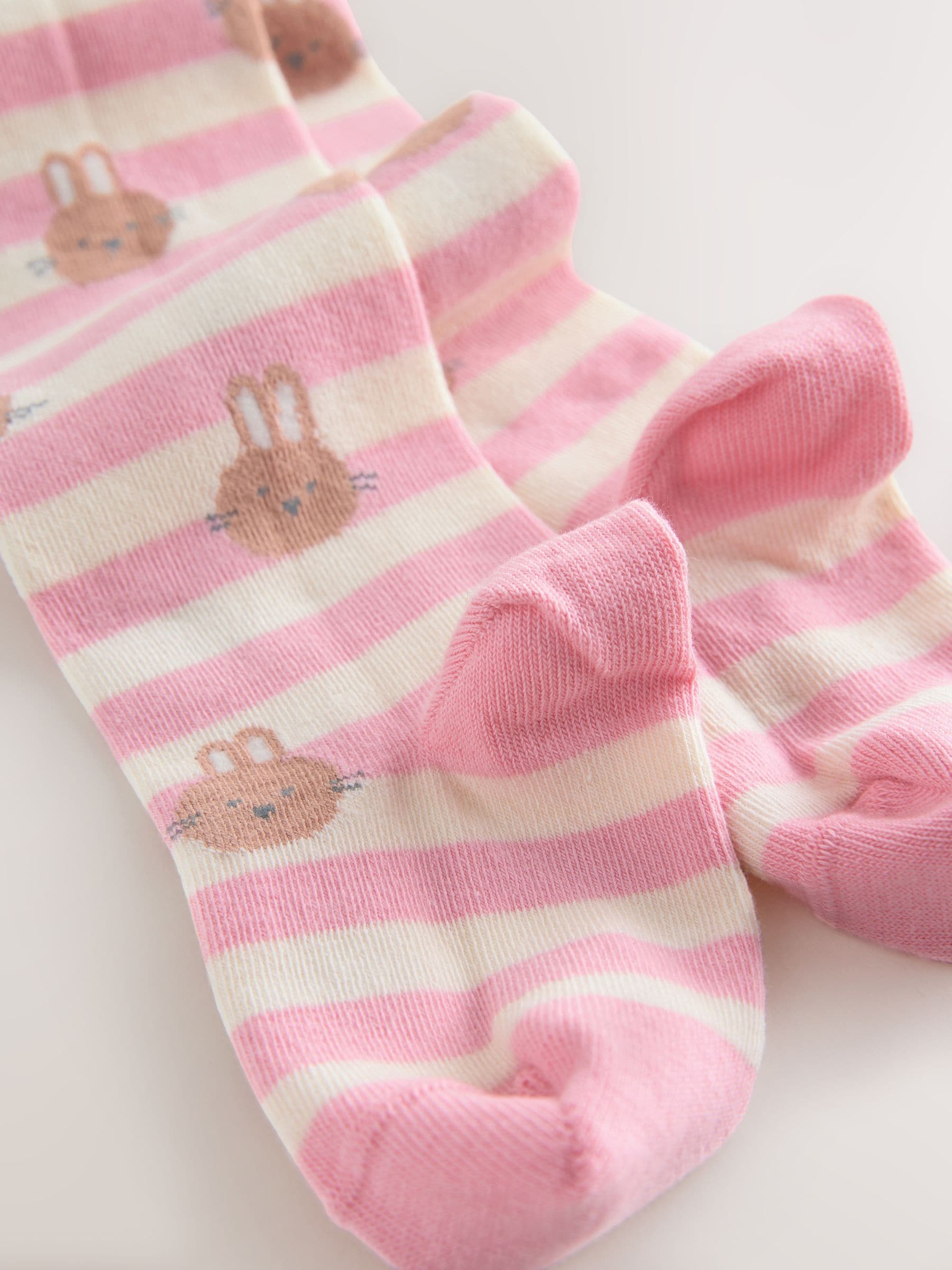 Pink/Cream Cotton Rich Bunny Character Tights