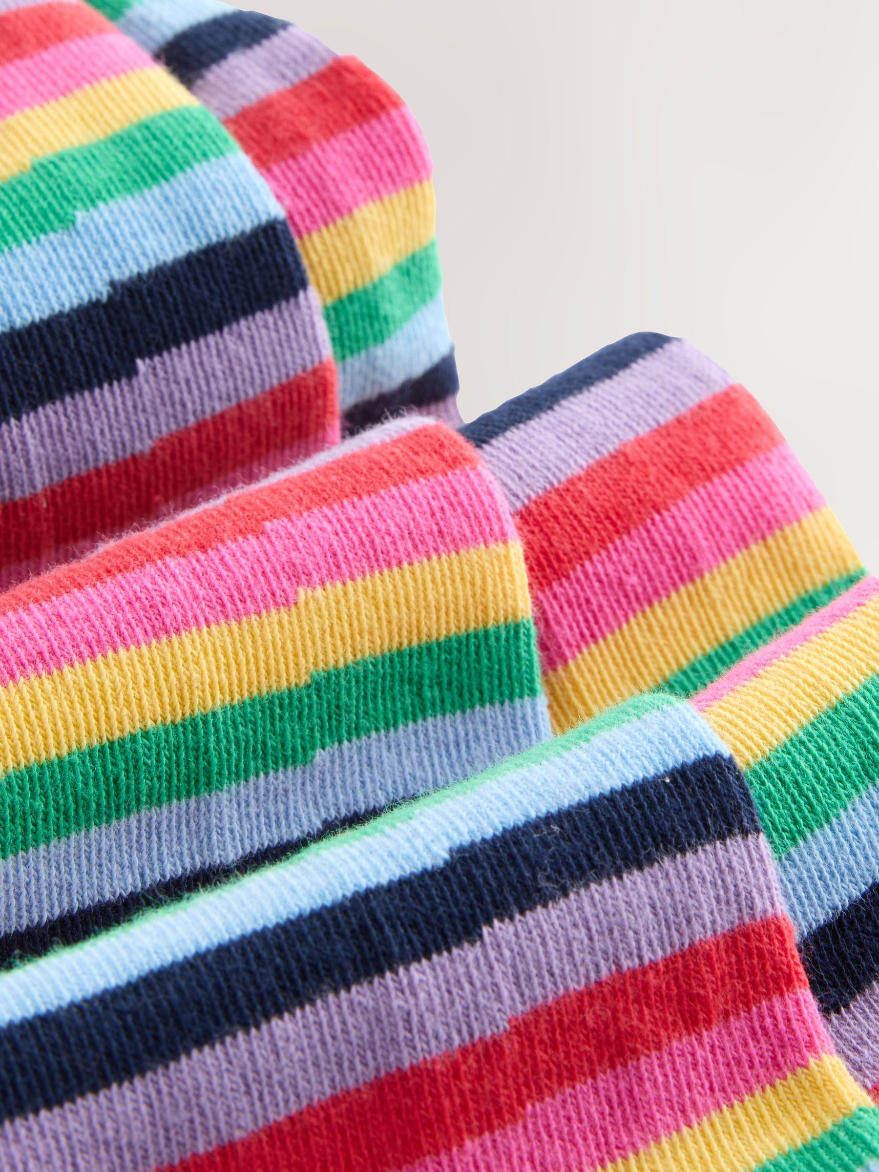 Navy Blue Cotton Rich Stripe Tights