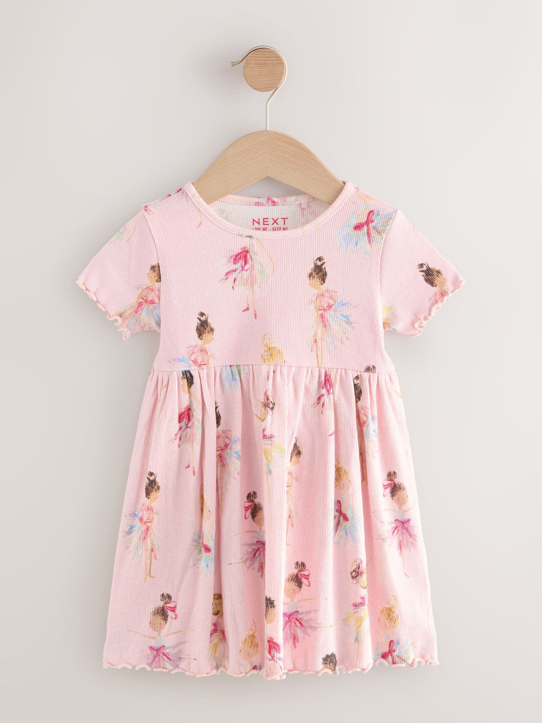 Pink Short Sleeve Jersey Summer Dress (3mths-7yrs)