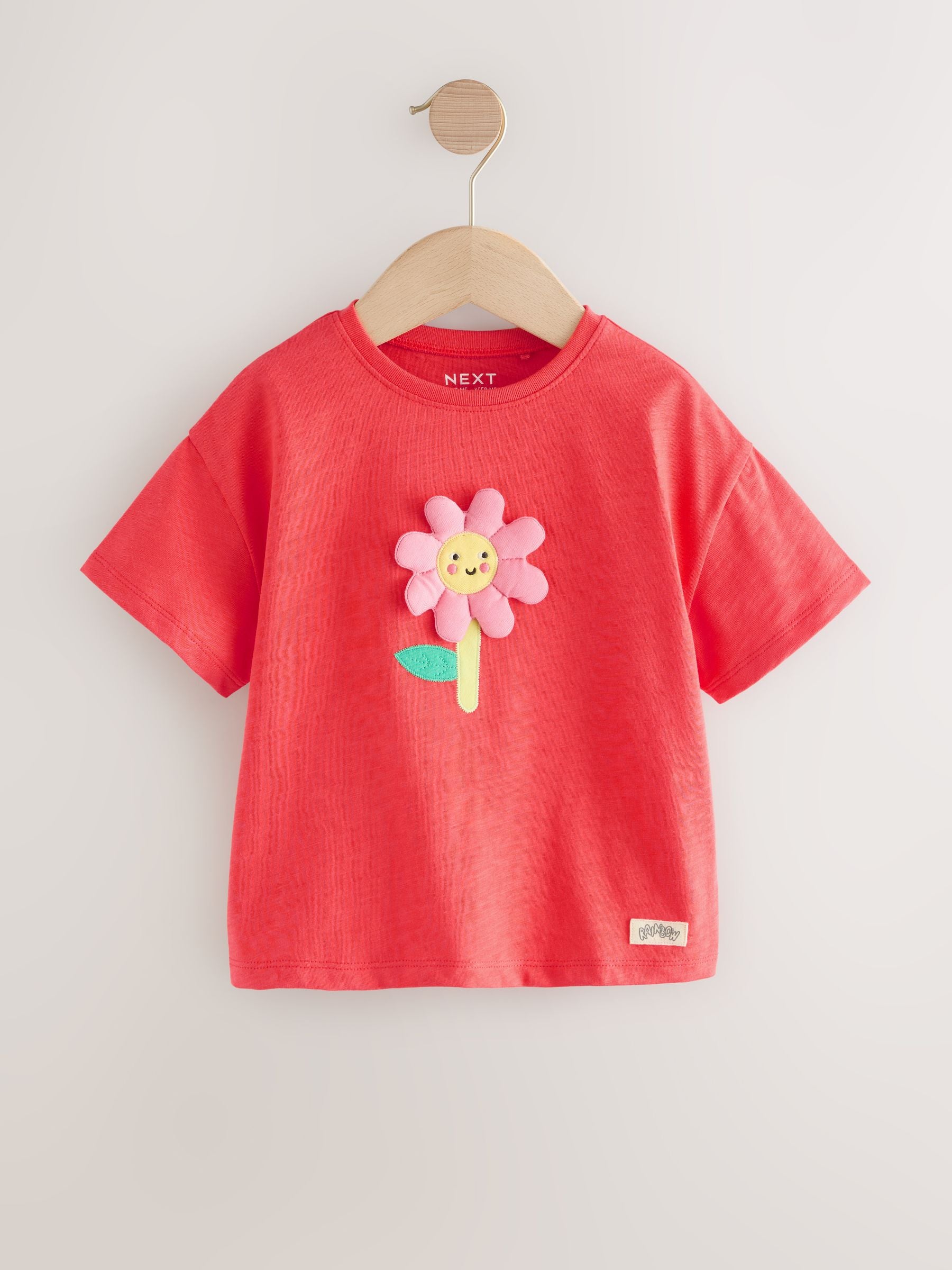Coral Pink Flower Short Sleeve T-Shirt (3mths-7yrs)