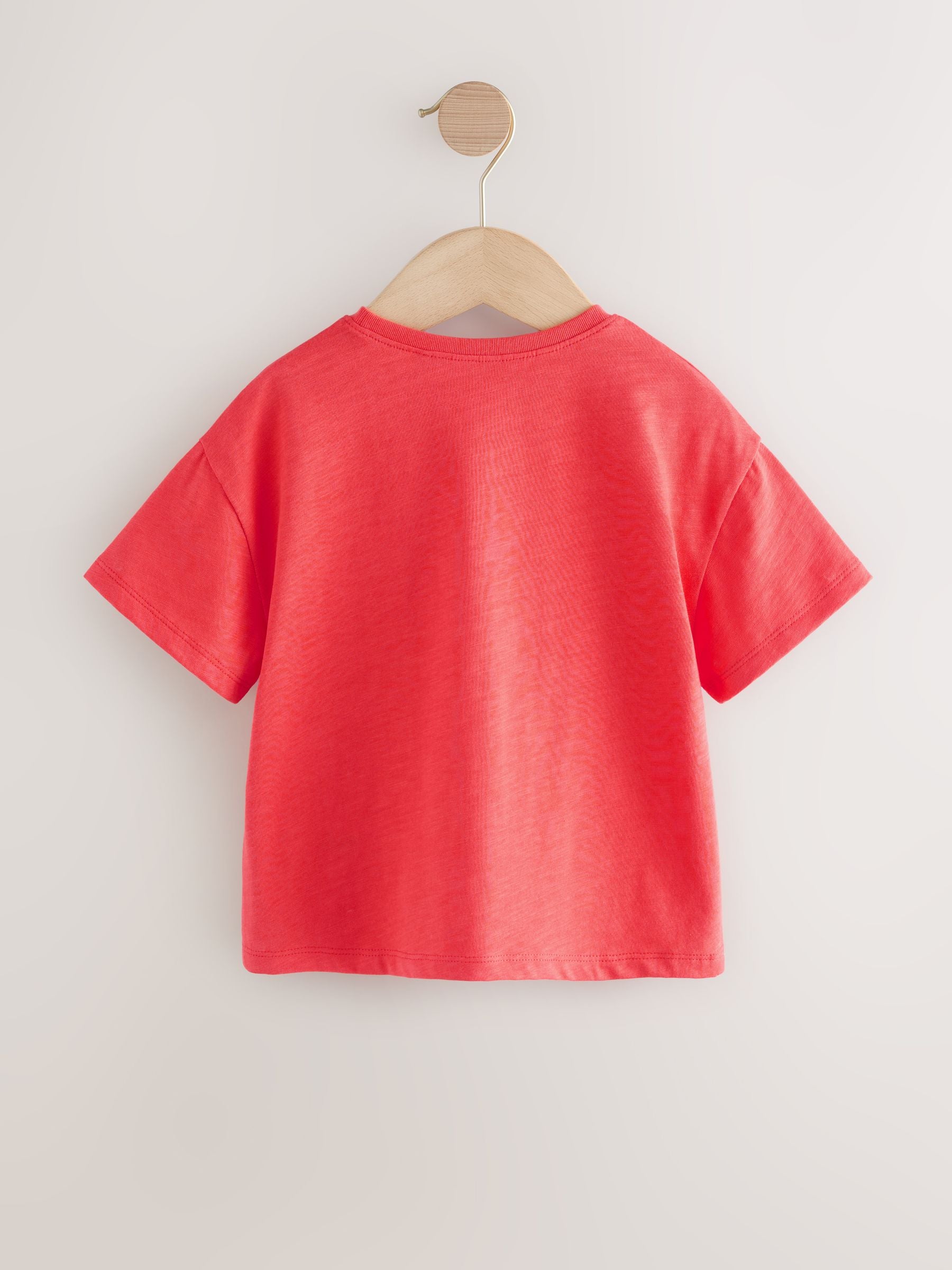 Coral Pink Flower Short Sleeve T-Shirt (3mths-7yrs)