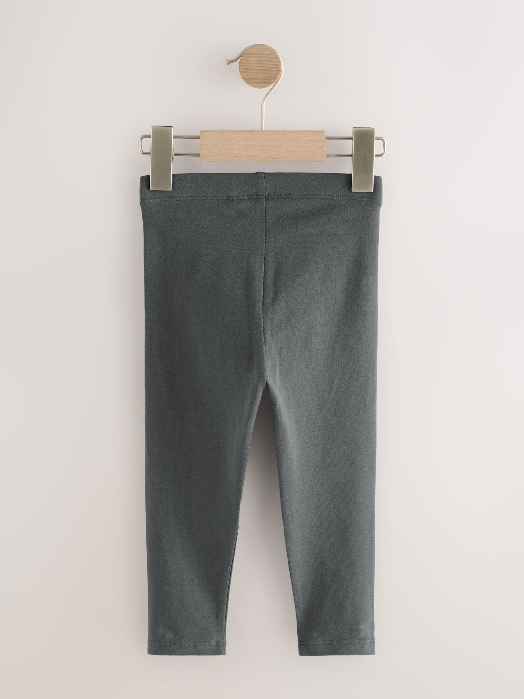 Charcoal Grey Unicorn Knee Embellished Leggings (3mths-7yrs)
