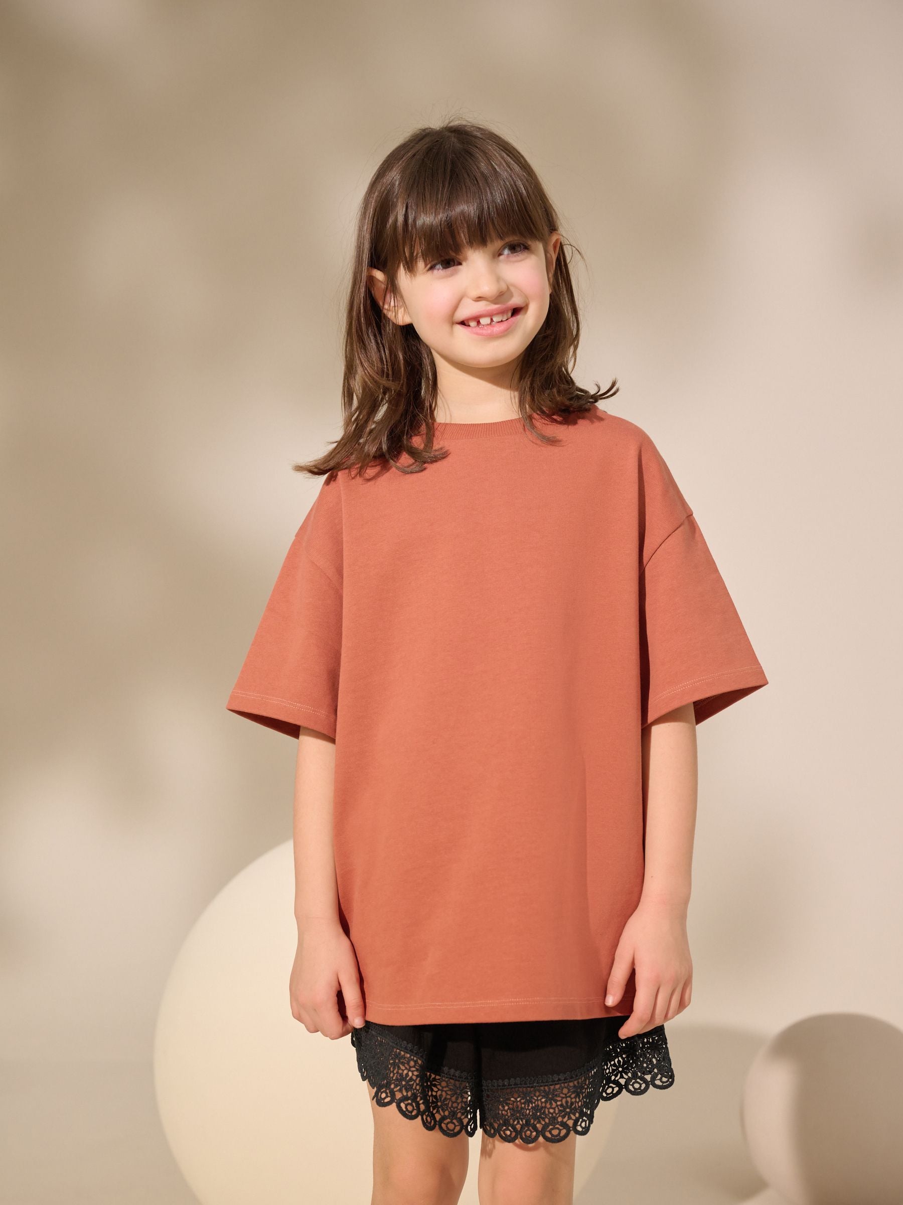 Rust Oversized Heavyweight 100% Cotton T-Shirt (3-16yrs)